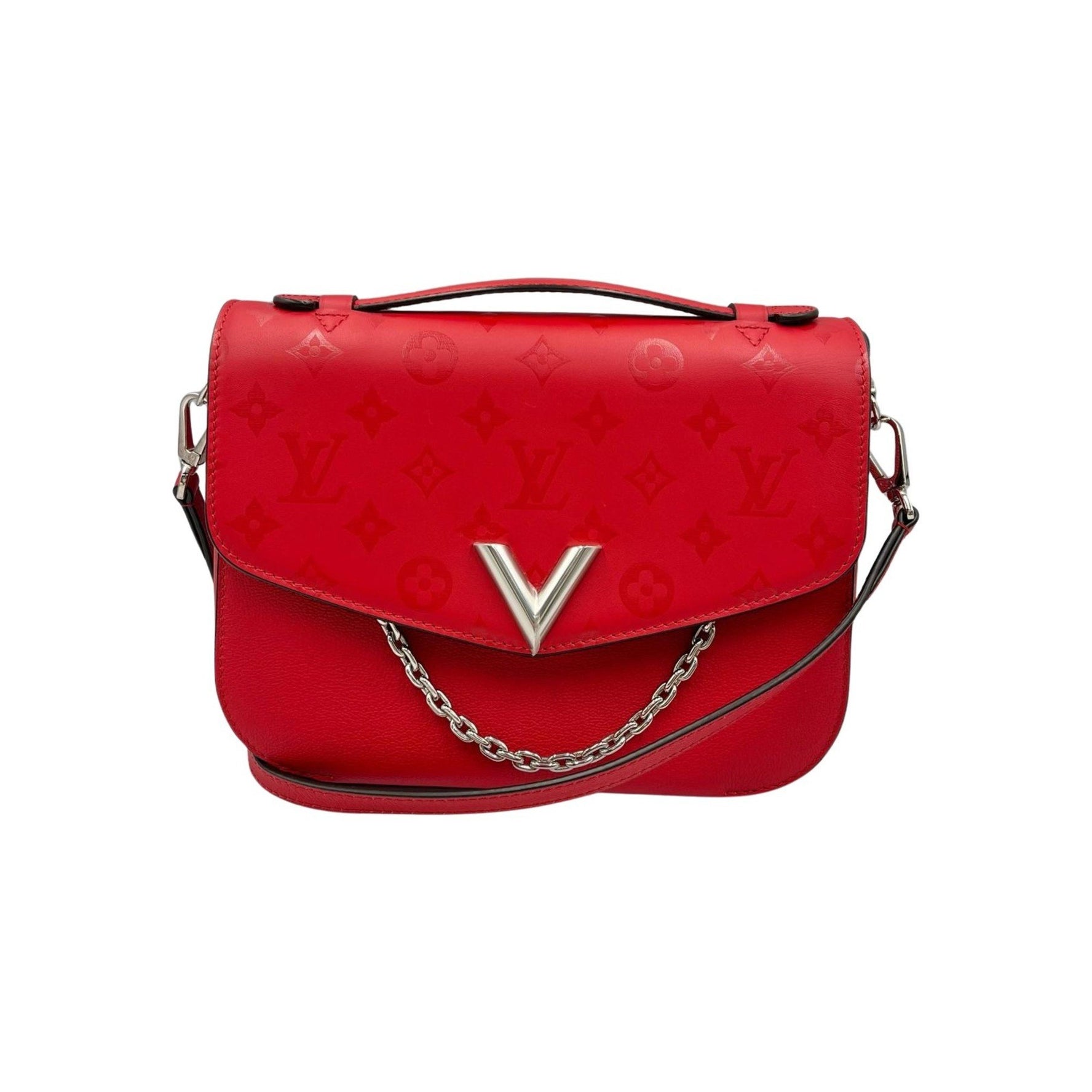 Louis Vuitton Very Shoulder Bag/Handbag, Leather, Red