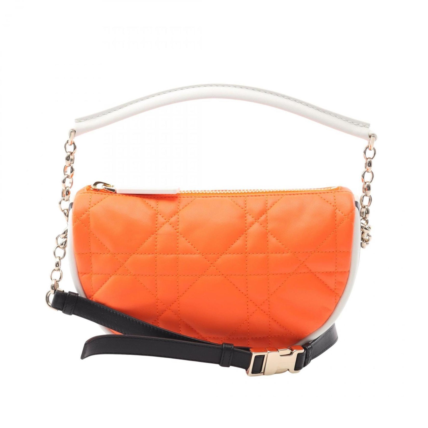 Christian Dior Dior VIBE Small Hobo Shoulder Bag, Leather, Orange/White