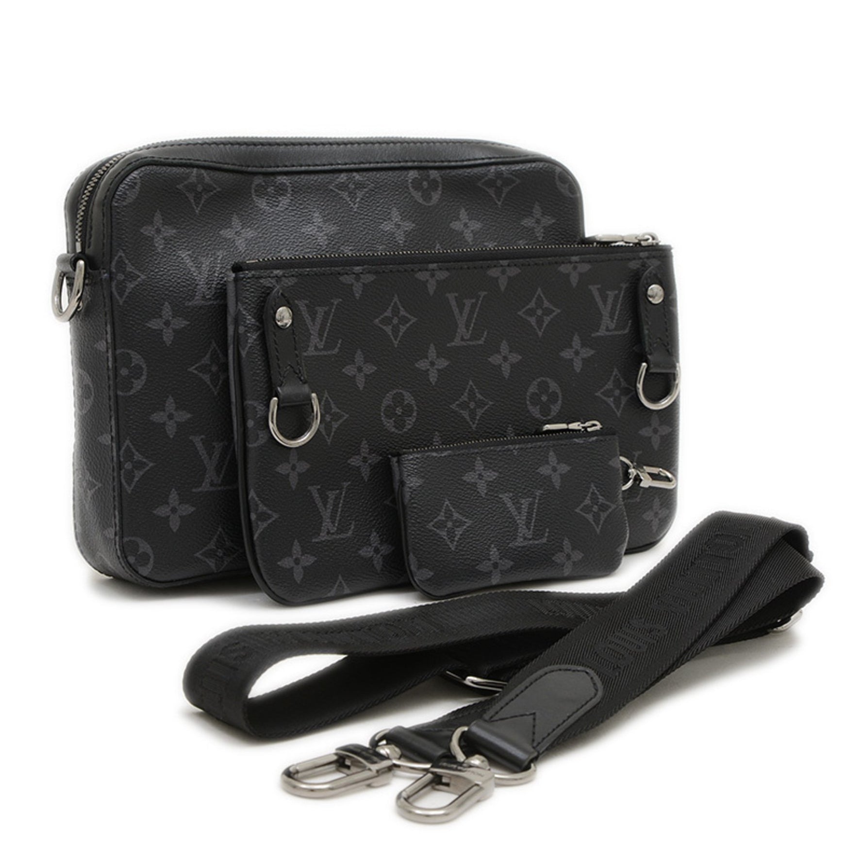 Louis Vuitton Monogram Eclipse Trio Messenger Shoulder Bag