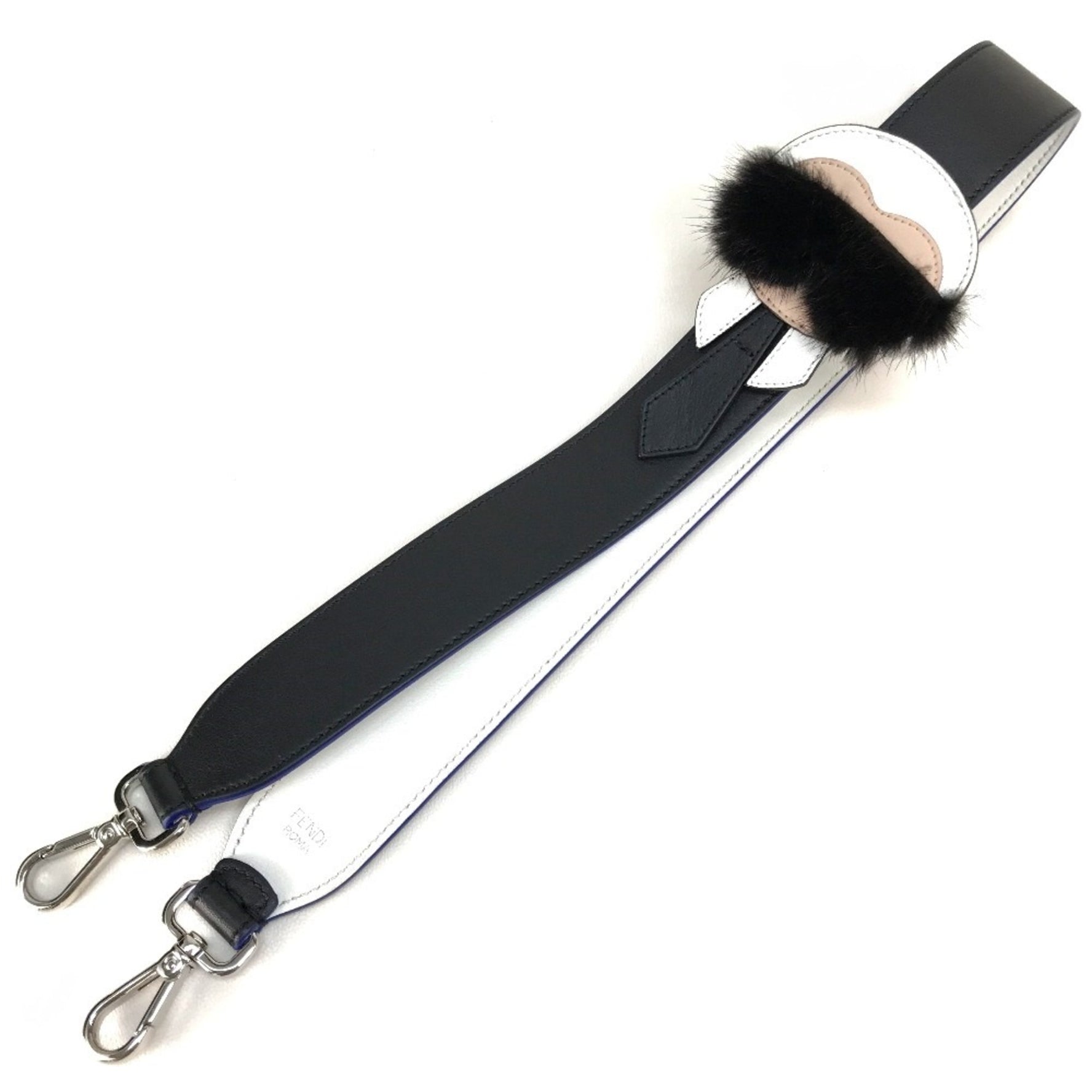 FENDI Strap You Karlito Karl Lagerfeld Shoulder Leather Black/White/Blue