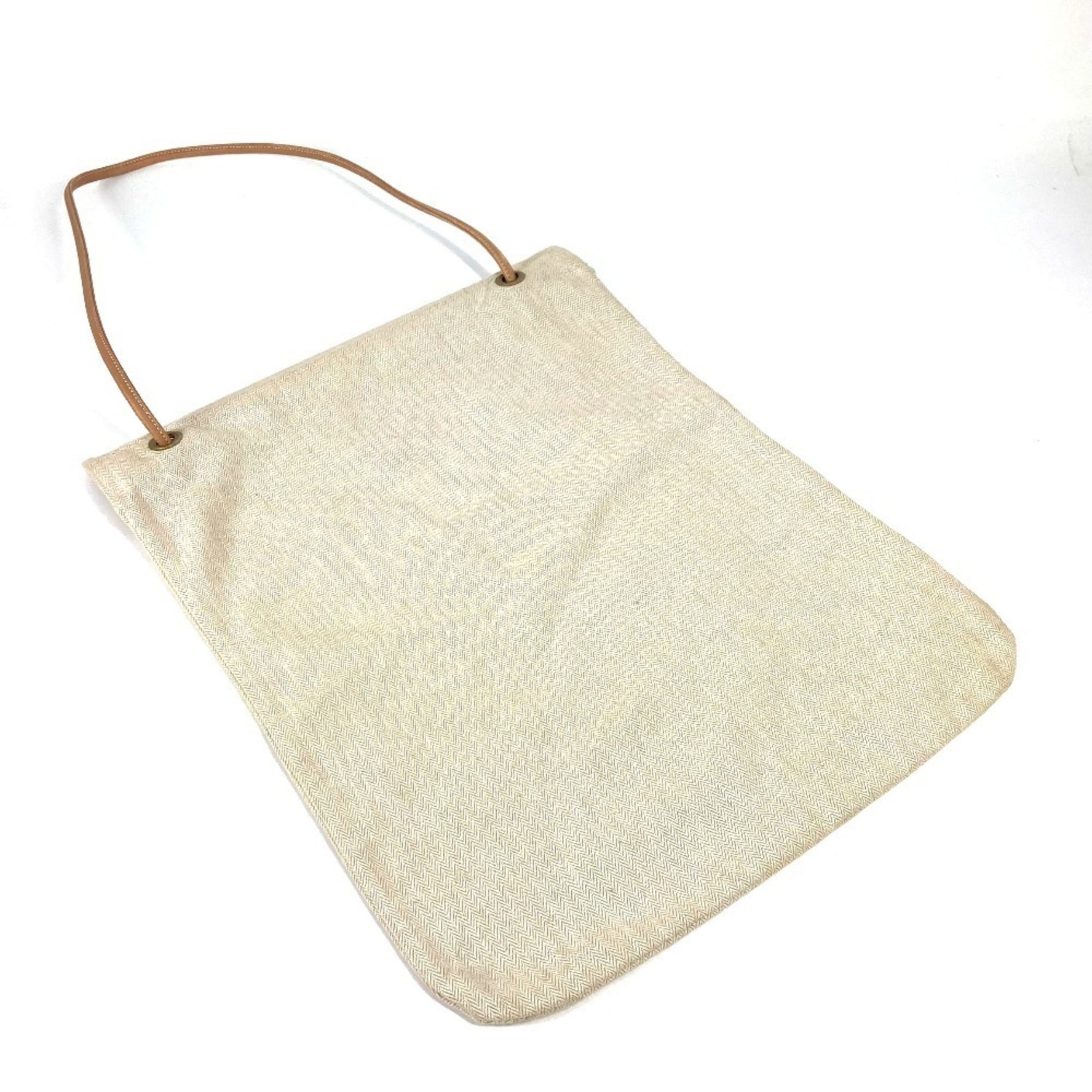 HERMES Sac Aline GM Shoulder Bag Cotton Men's White