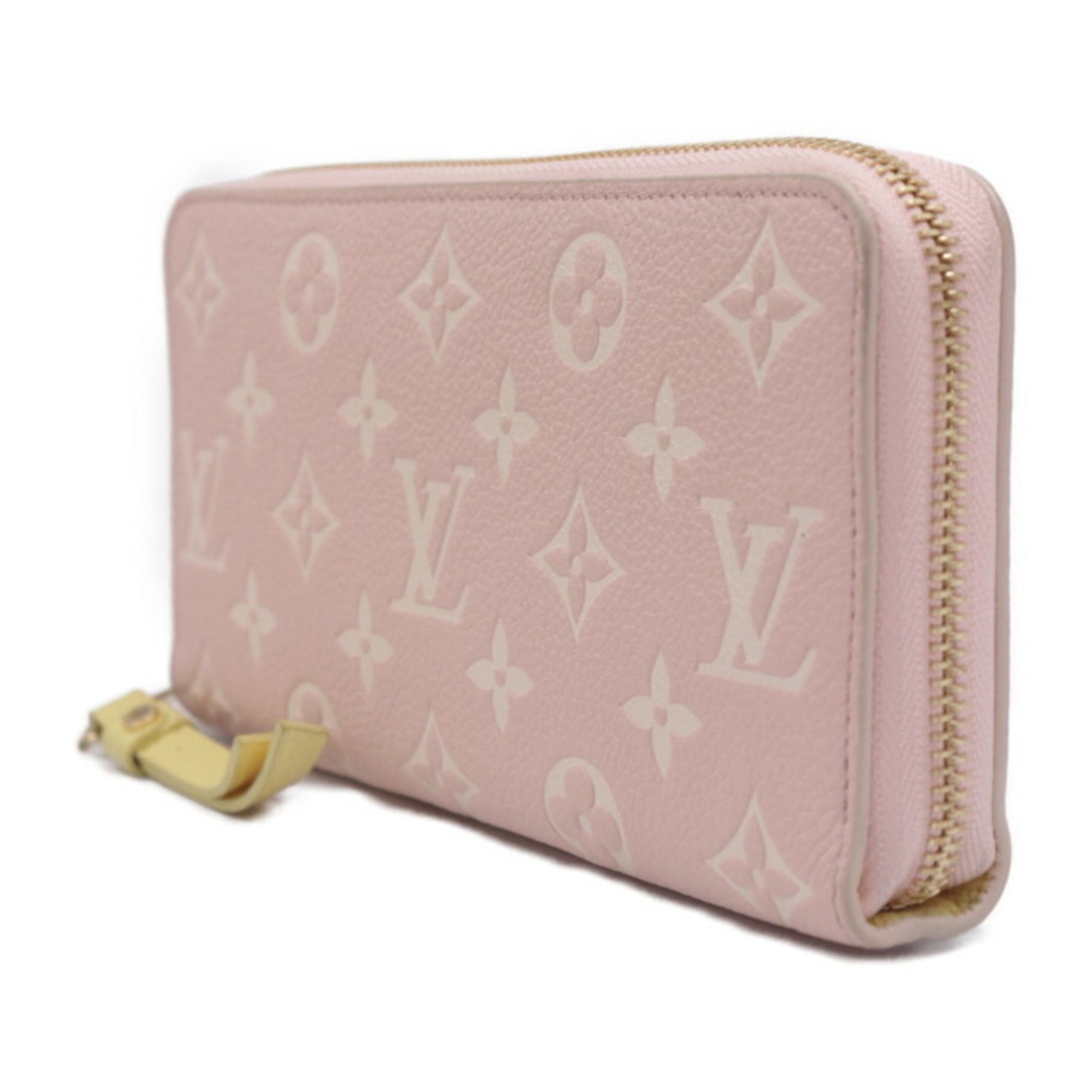 LOUIS VUITTON Louis Vuitton Zippy Wallet Monogram Empreinte Long M81279 Leather Pink x Beige Yellow White Round 2416053007079R1