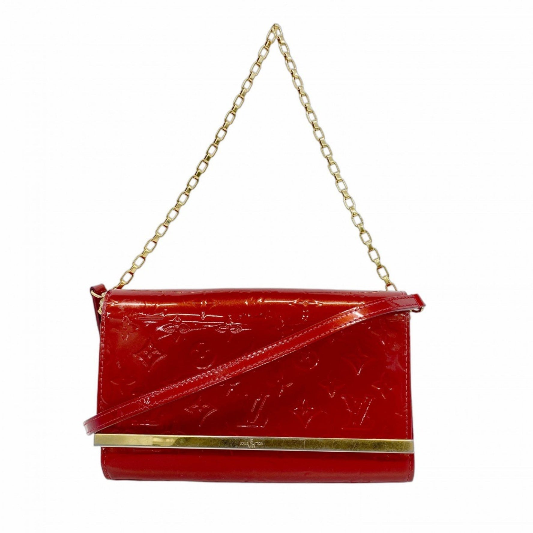 Louis Vuitton Vernis Clutch Anna Shoulder Wallet M90095 Pomme d'Amour for Women