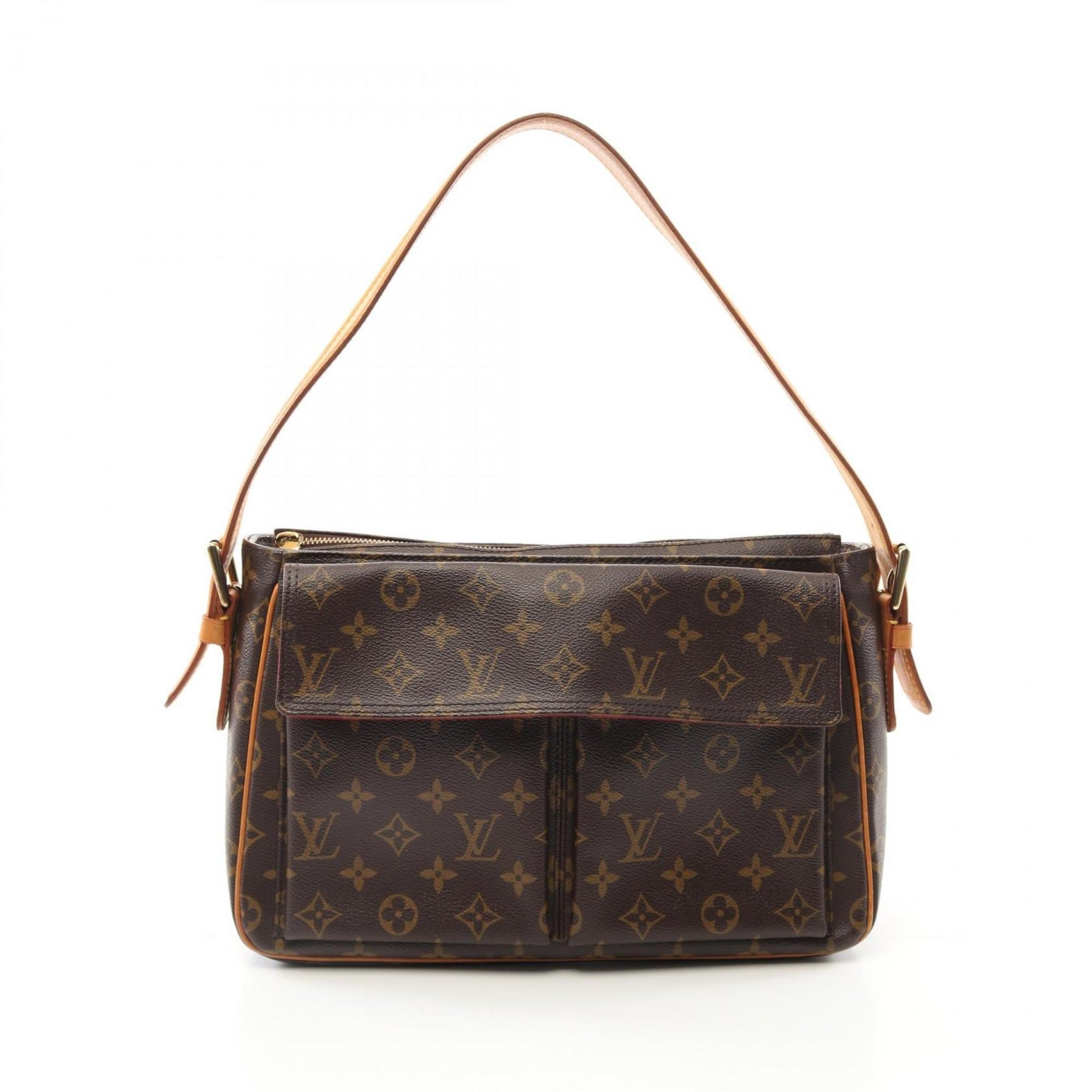 Louis Vuitton Vivacite GM Shoulder Bag Coated Canvas Leather Monogram