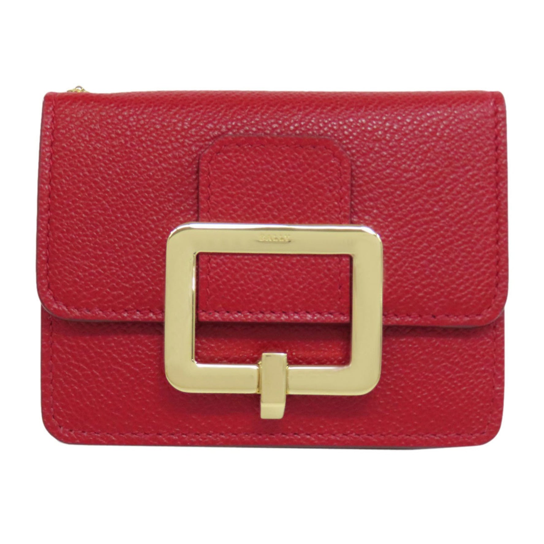 BALLY Business Card Holder/Card Case Leather Women's