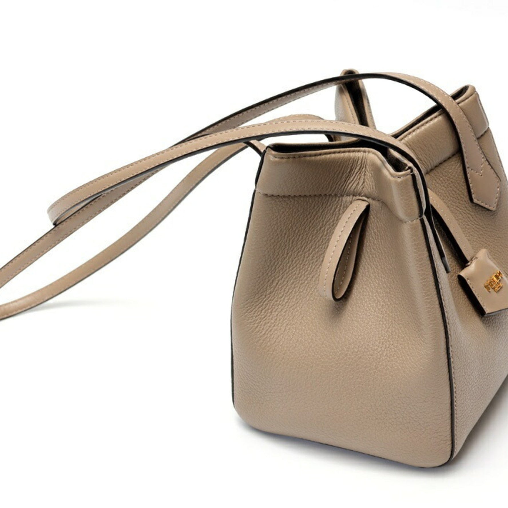 FENDI Origami Mini Shoulder Bag Leather Dove Gray (Greige)