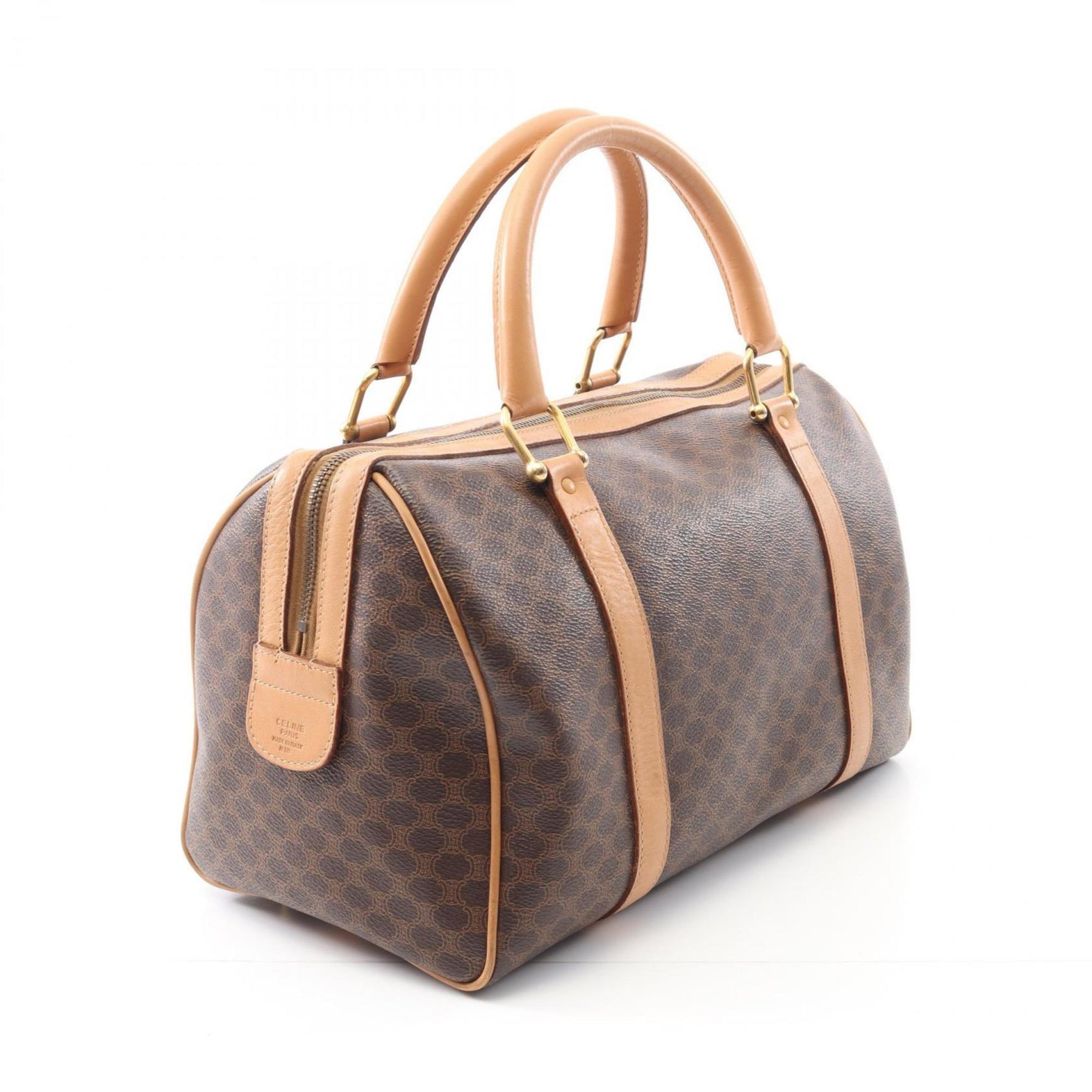Celine Macadam Tote Bag, PVC-Coated Canvas and Leather, Brown/Beige