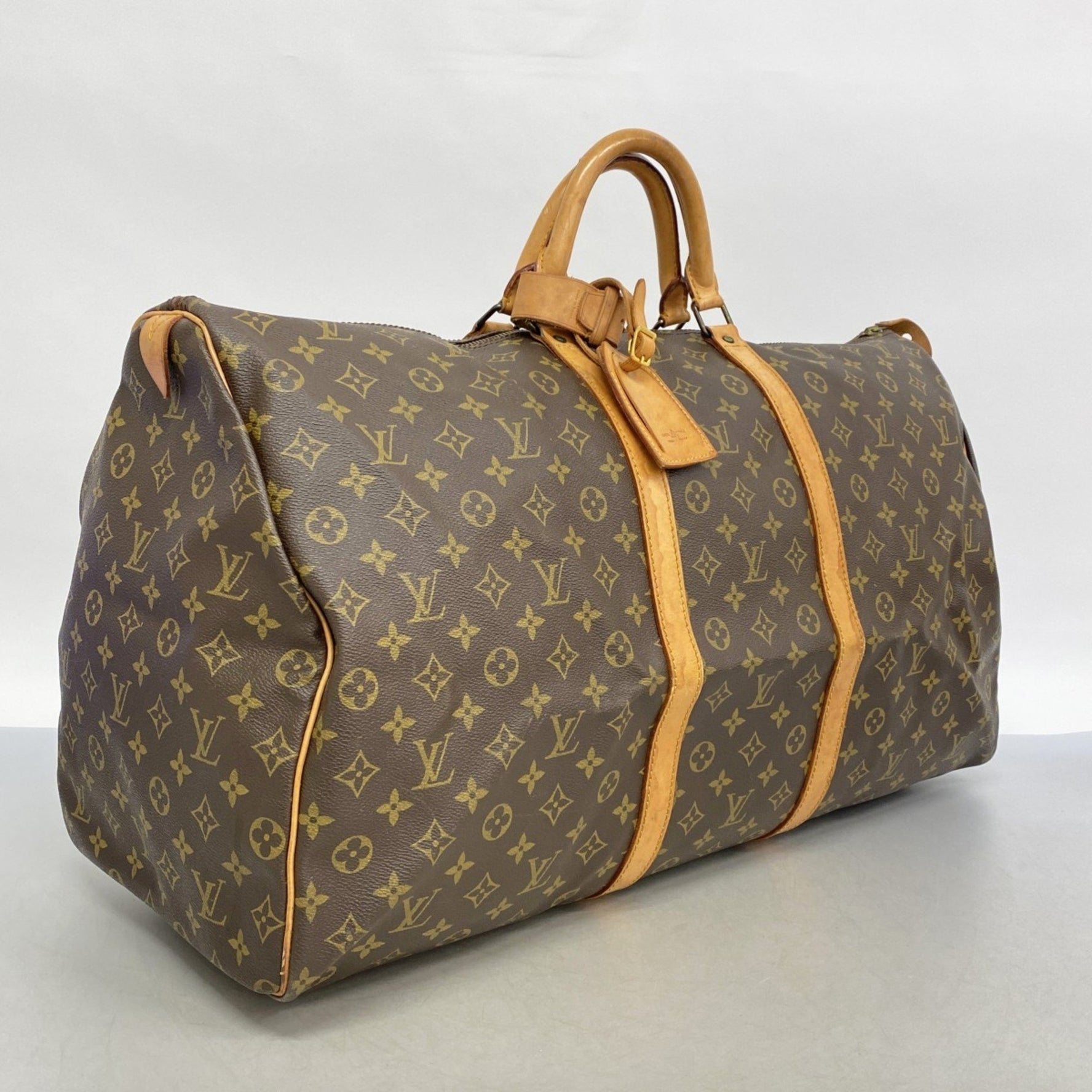 Louis Vuitton Monogram Keepall 60 Boston Bag M41422 Brown Men's and Women's