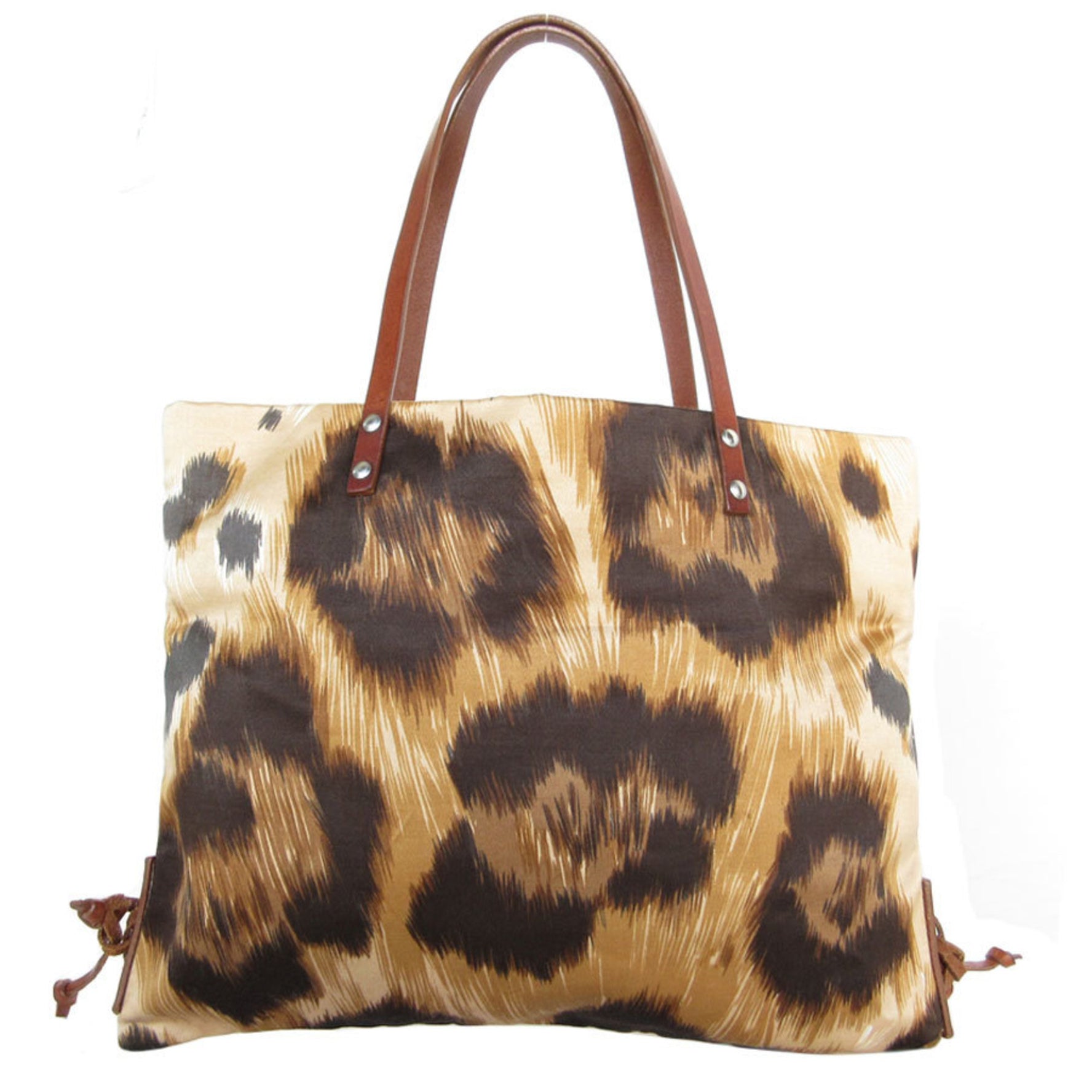 Valentino Garavani handbag leopard canvas leather brown beige