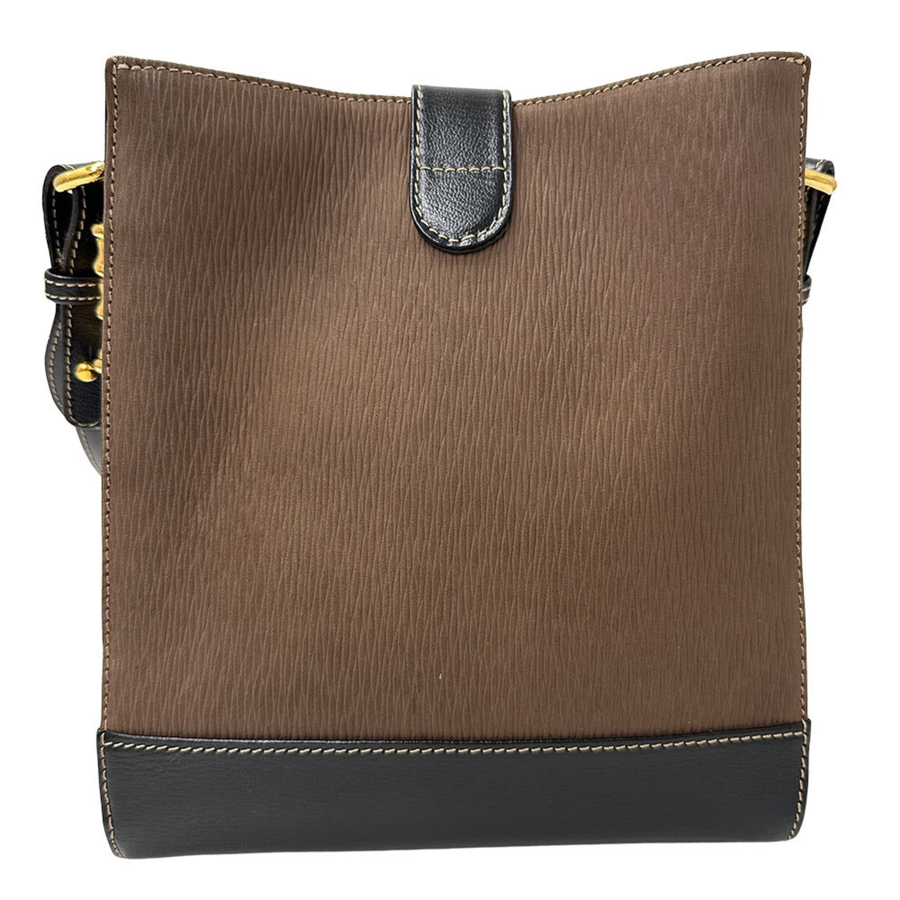 LOEWE Leather Shoulder Bag, Velázquez, Dark Brown, Black, Unique Design