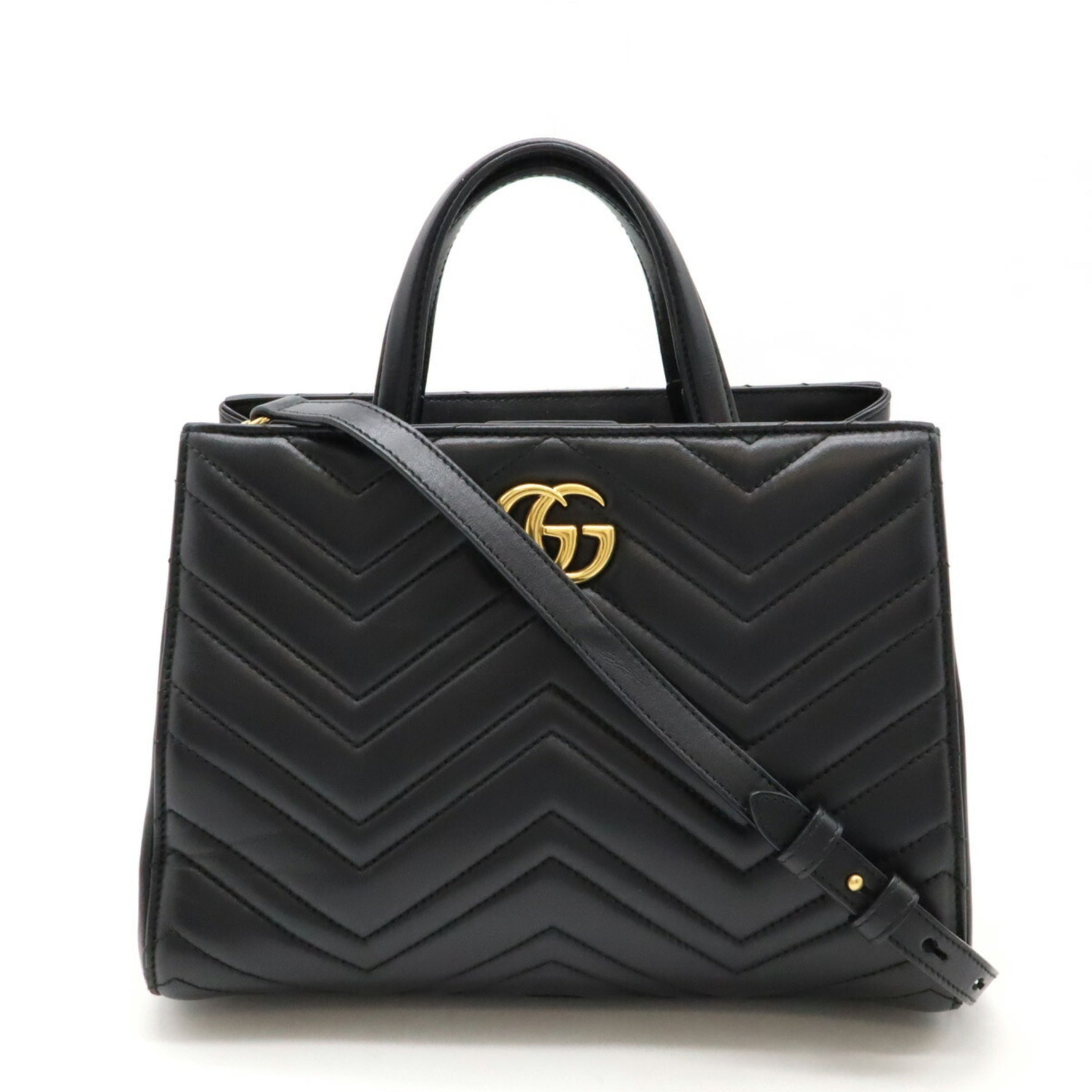 GUCCI GG Marmont handbag shoulder bag quilted leather black