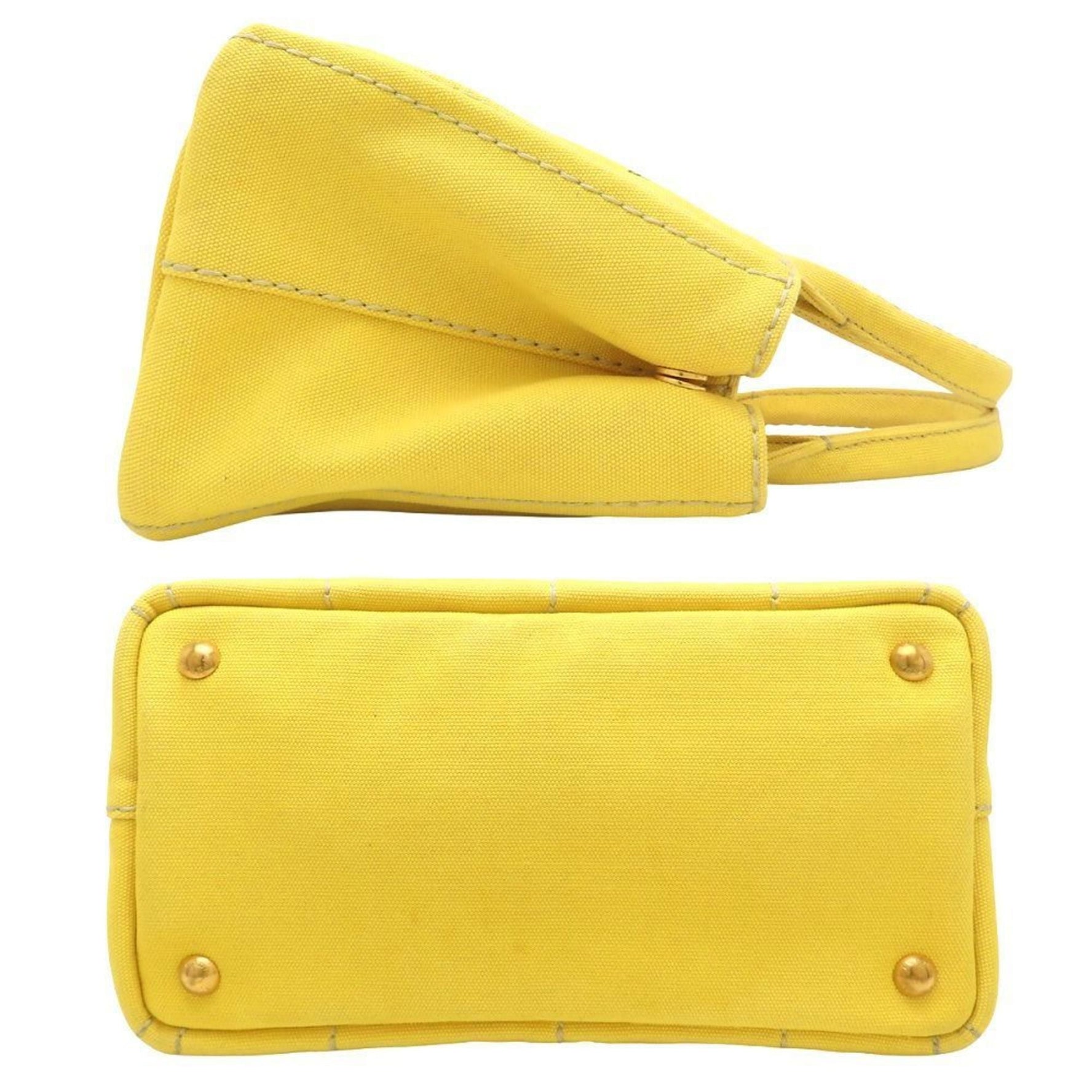 PRADA Canapa Tote Handbag Canvas SOLE