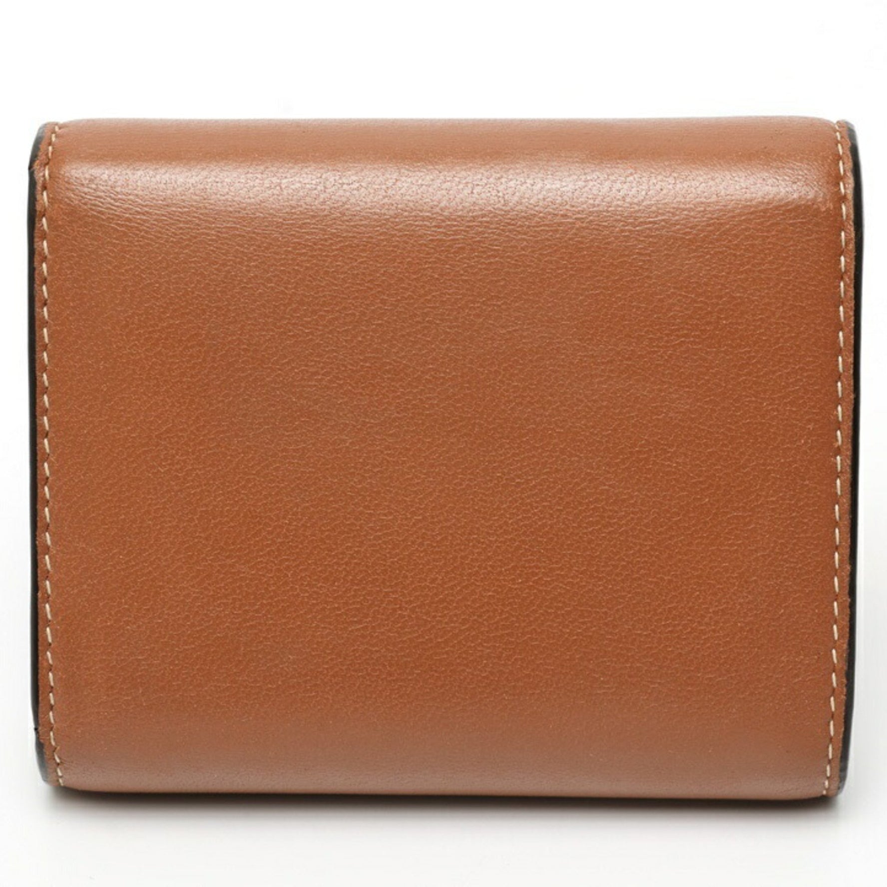CELINE Triomphe Small Wallet Shiny Smooth Lambskin Tan