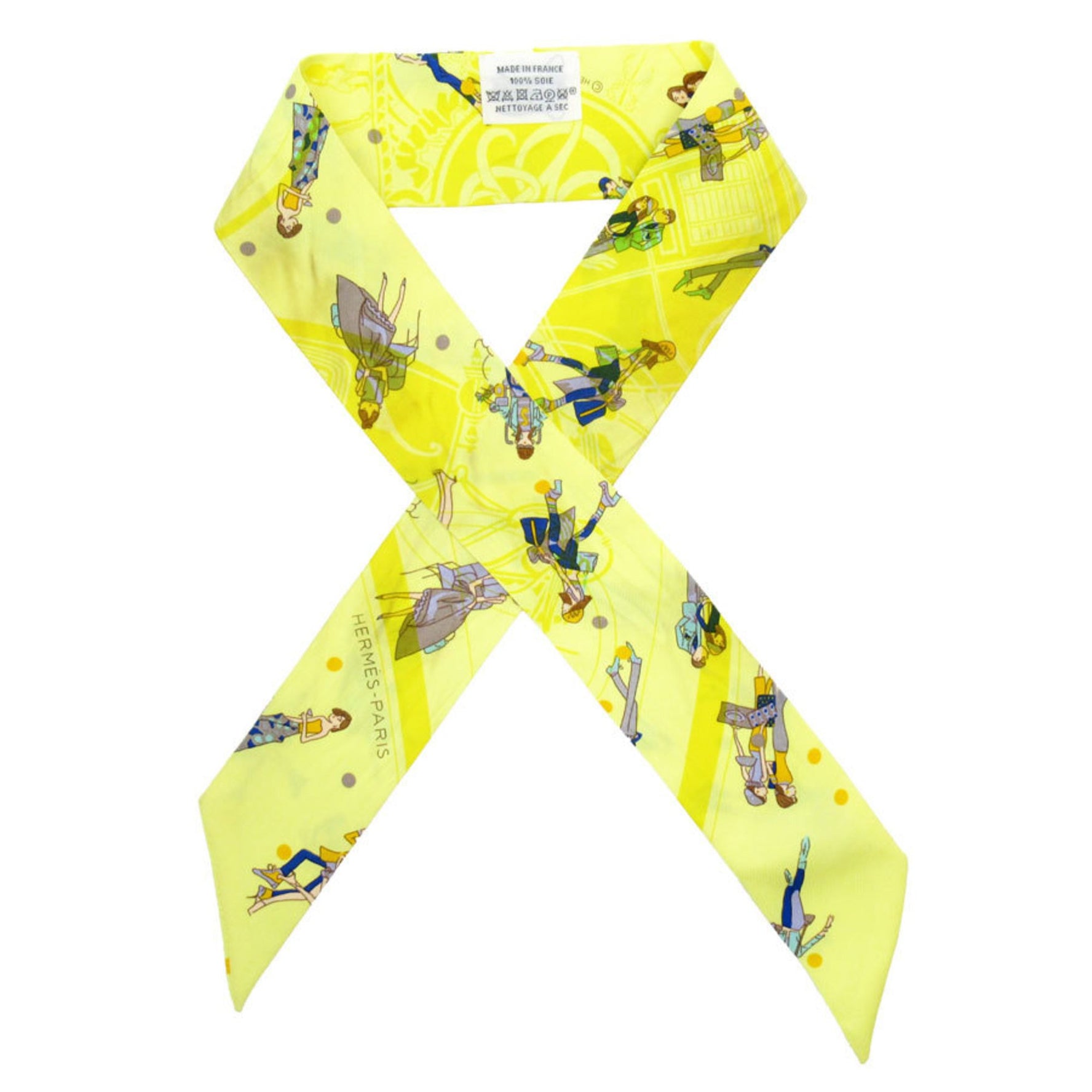Hermes HERMES Scarf/Muffler Silk Yellow Women's t19444a