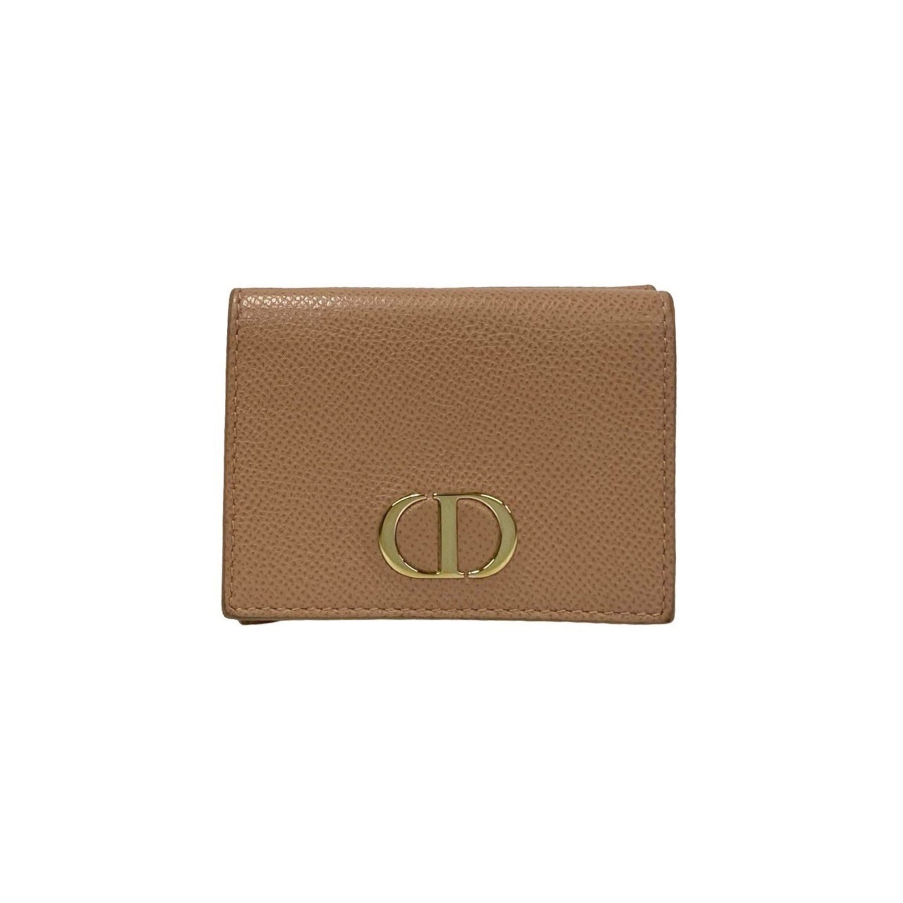 Christian Dior Lotus Wallet CD logo hardware leather tri-fold wallet with coin purse and bill compartment