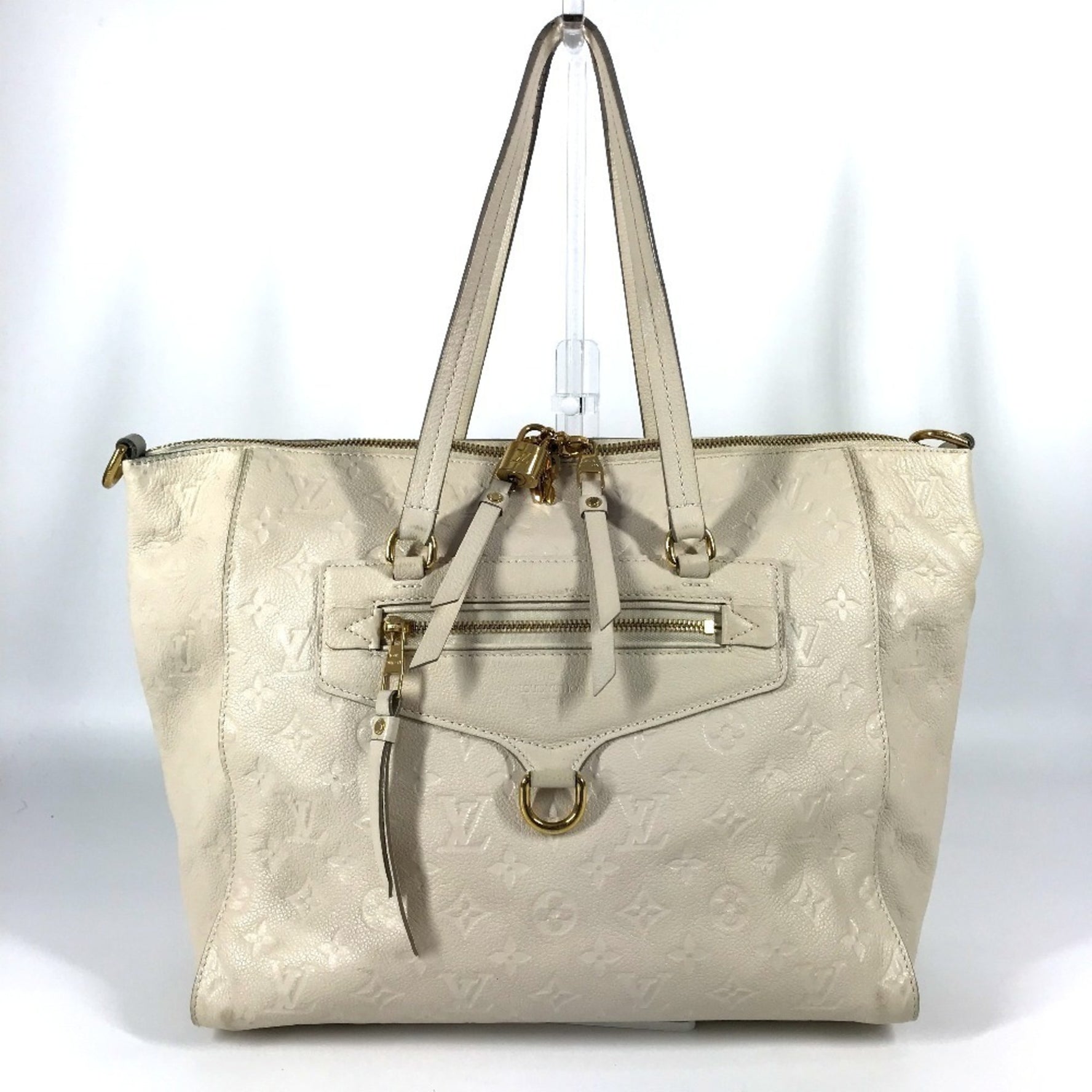 Louis Vuitton Monogram Empreinte Lumineuse PM Tote Bag Shoulder Leather Men's Neige White