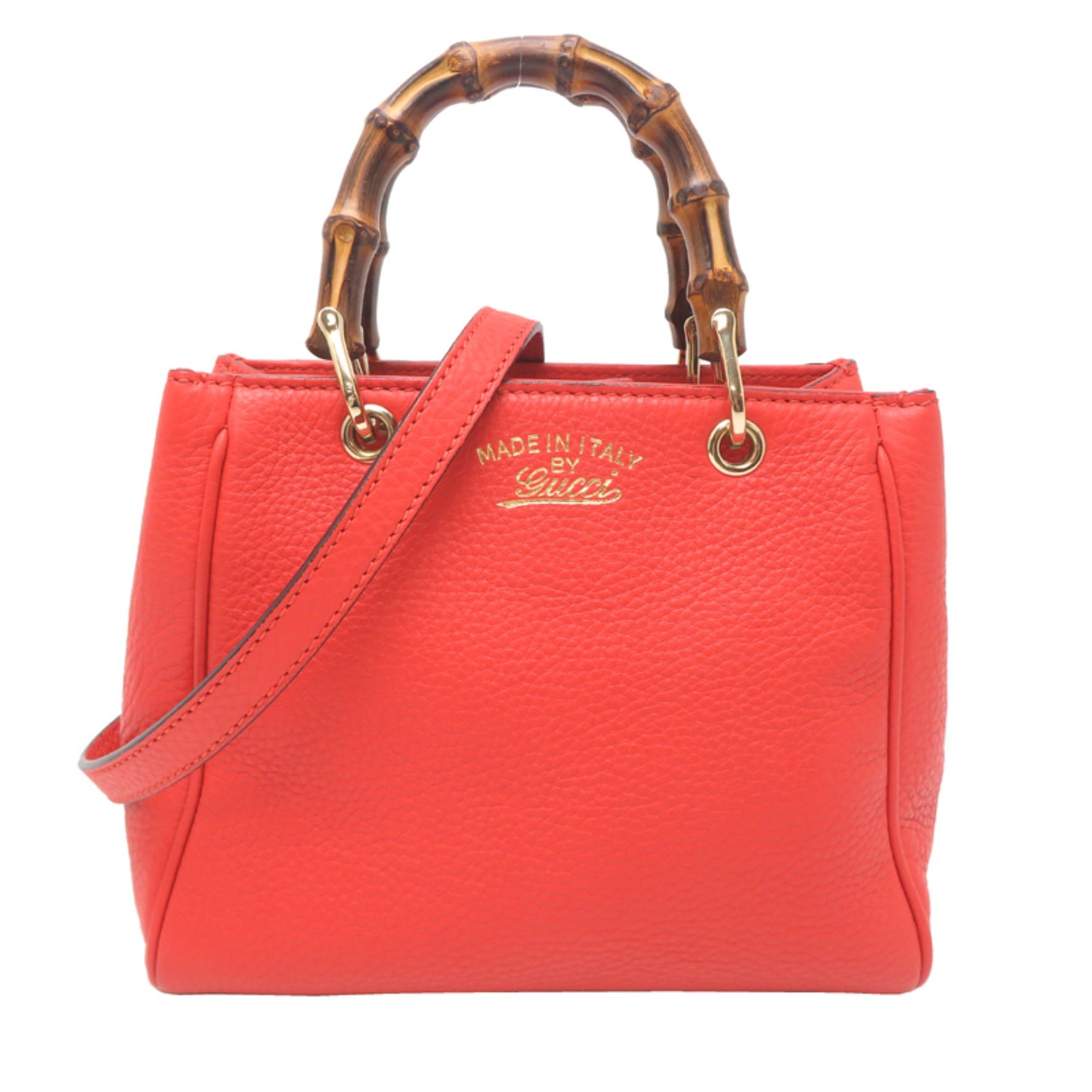 Gucci Bamboo Mini Shopper Handbag in Leather
