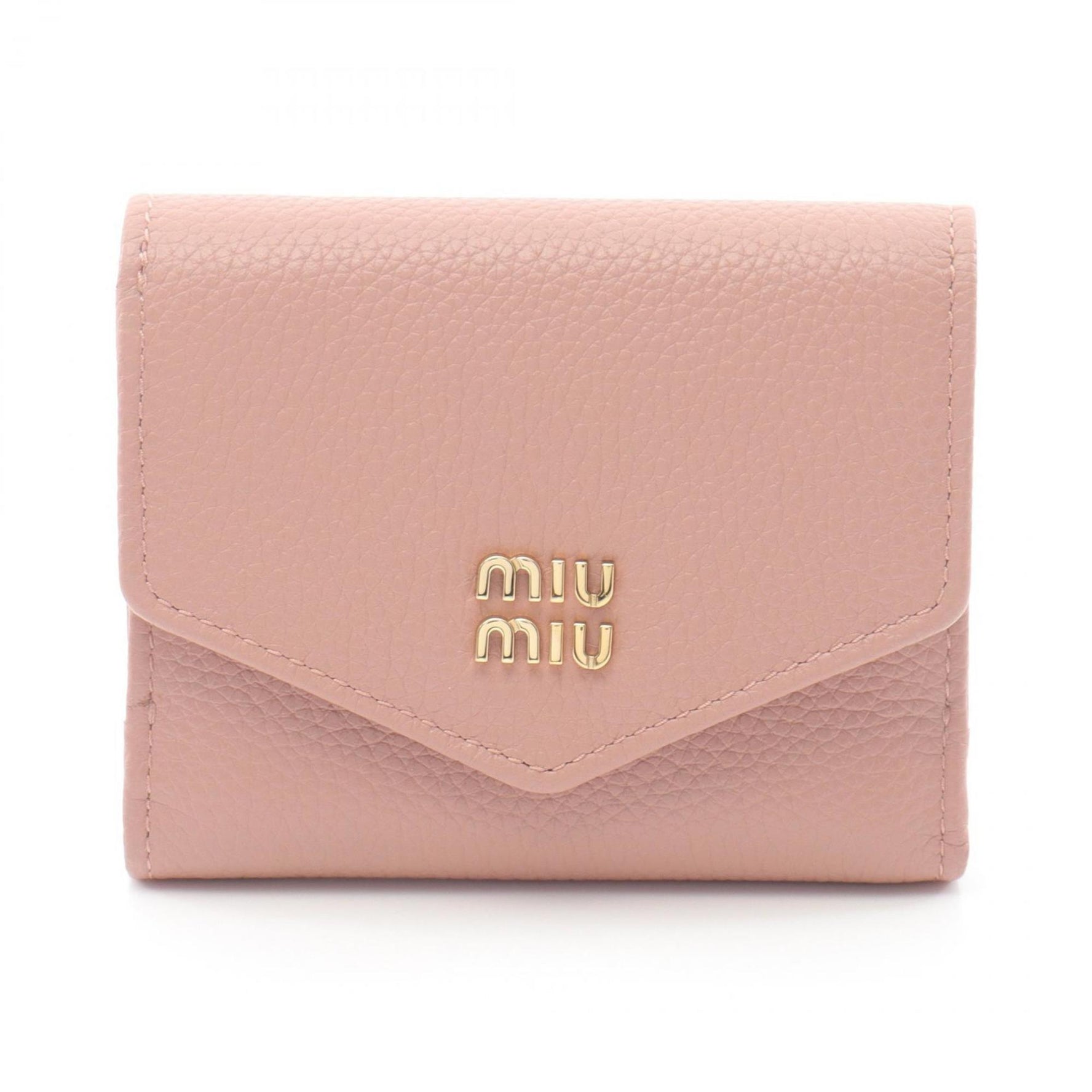 Miu Miu Miu VIT.DAINO Tri-fold Wallet Leather
