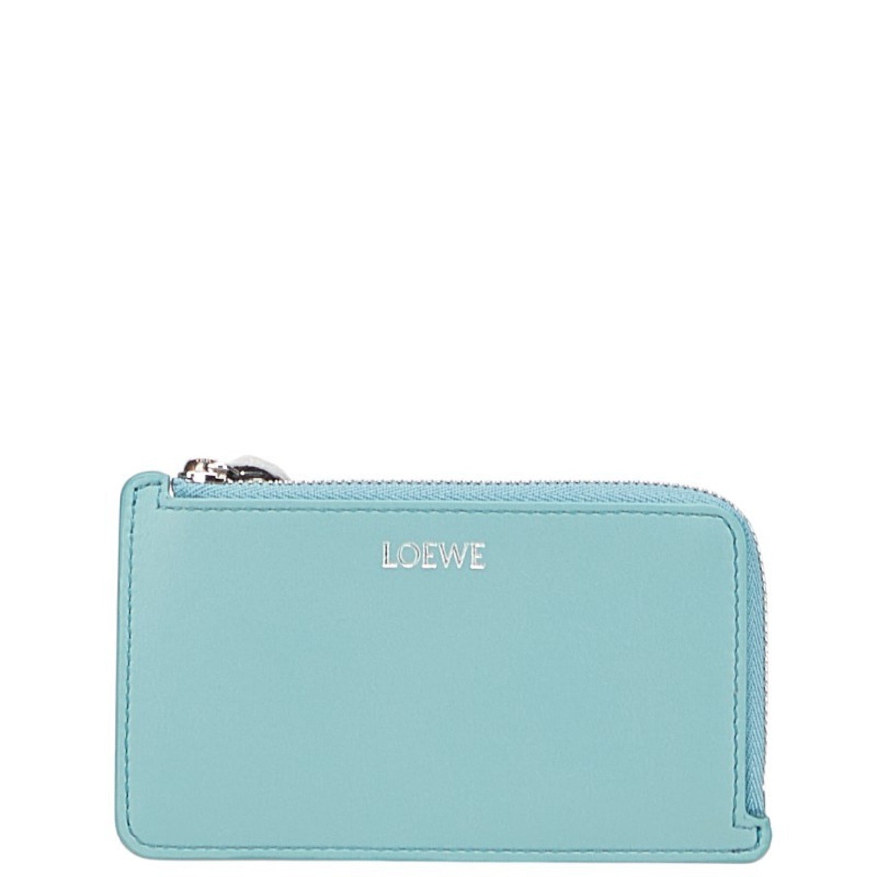 LOEWE Pebble Coin and Card Holder Fragment Case, Blue-Green Watercolor Shiny Napa Calfskin