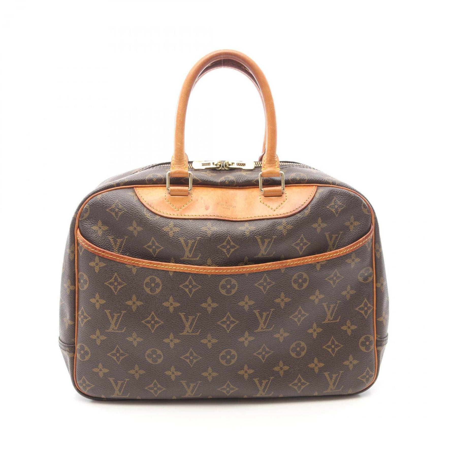 Louis Vuitton Deauville Bowling Vanity Monogram Handbag Coated Canvas Leather
