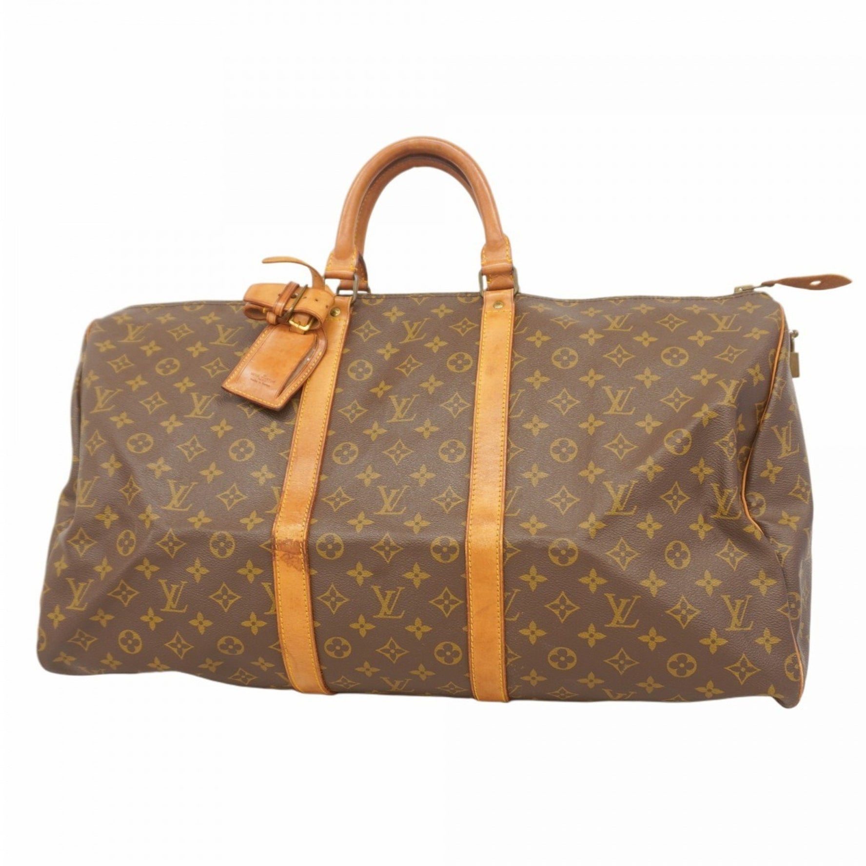 Louis Vuitton Monogram Keepall 55 Boston Bag M41424 Brown Men's and Women's
