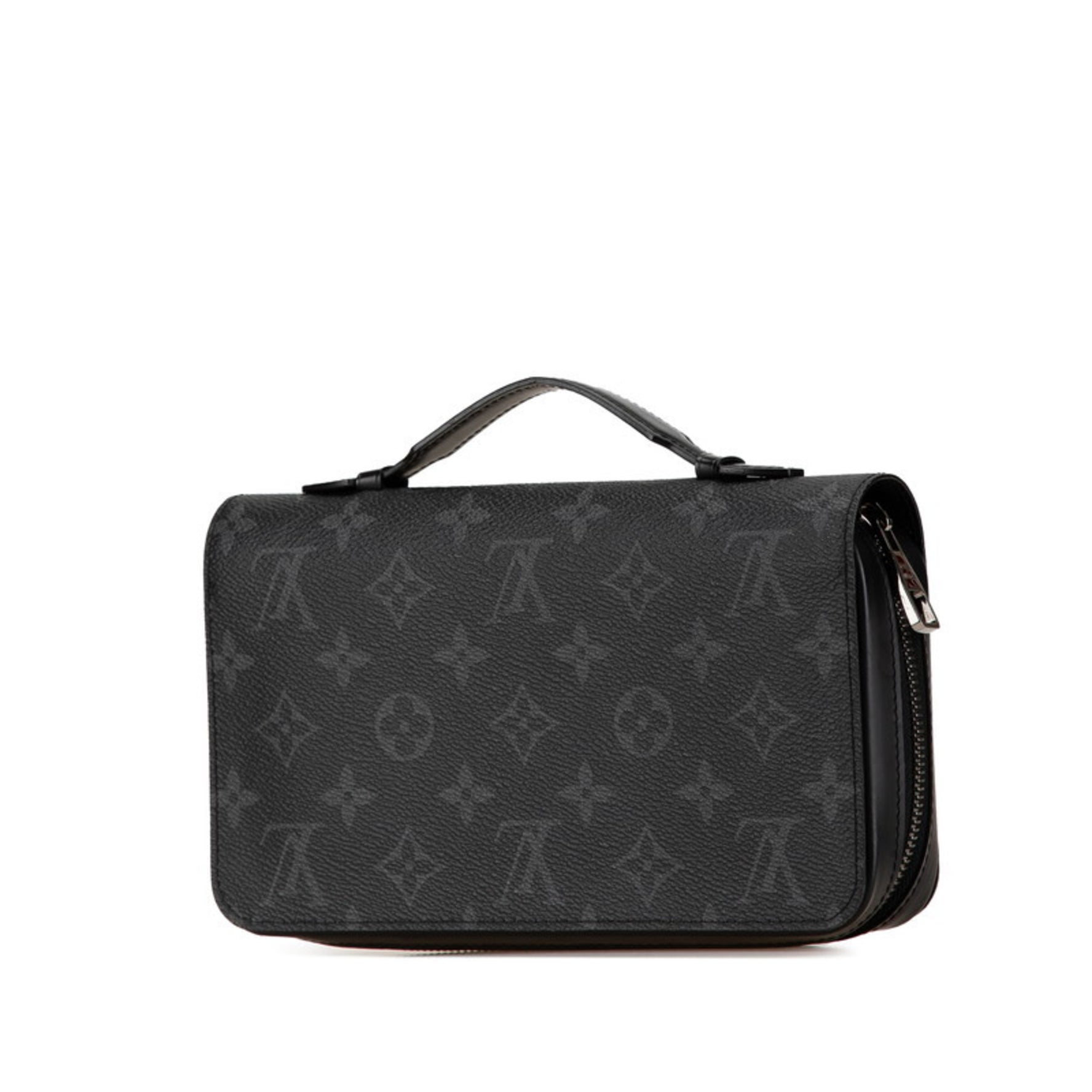 Louis Vuitton Monogram Eclipse Zippy XL Round Long Wallet M61698 Black PVC Leather Women's LOUIS VUITTON