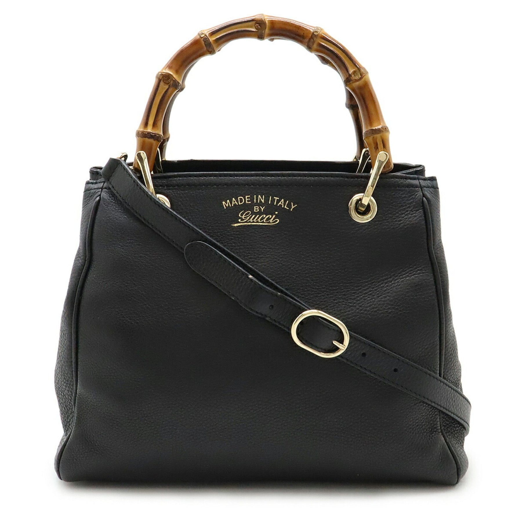 GUCCI Bamboo Small Shopper Handbag Tote Bag Shoulder Leather