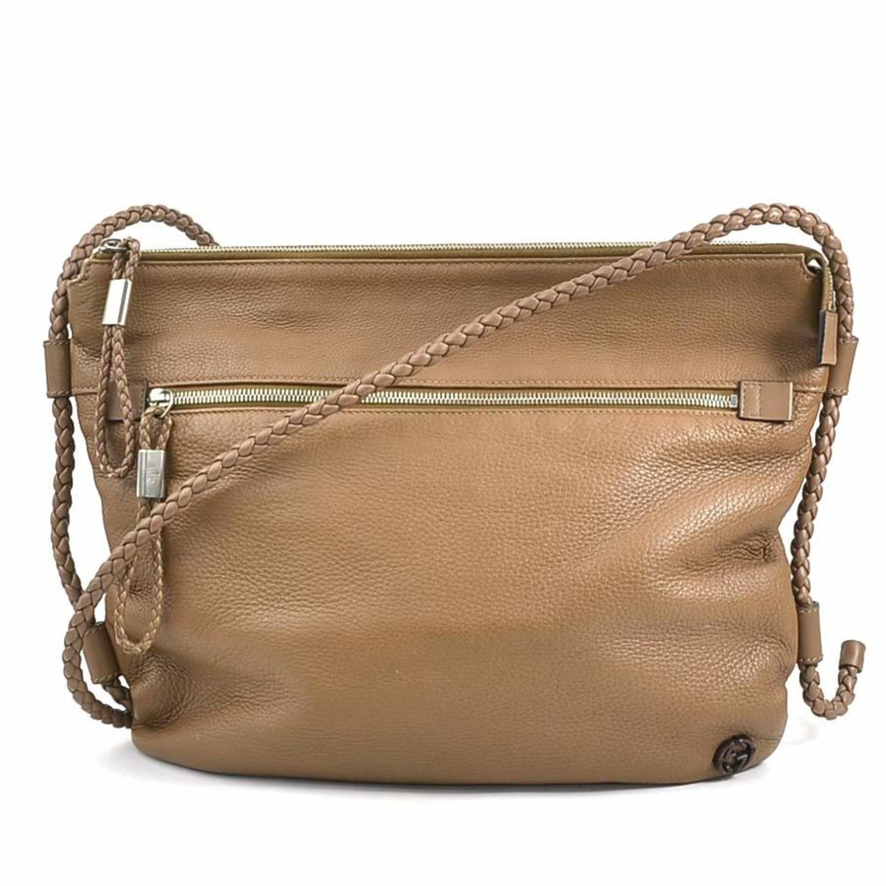 GUCCI shoulder bag leather silver men women