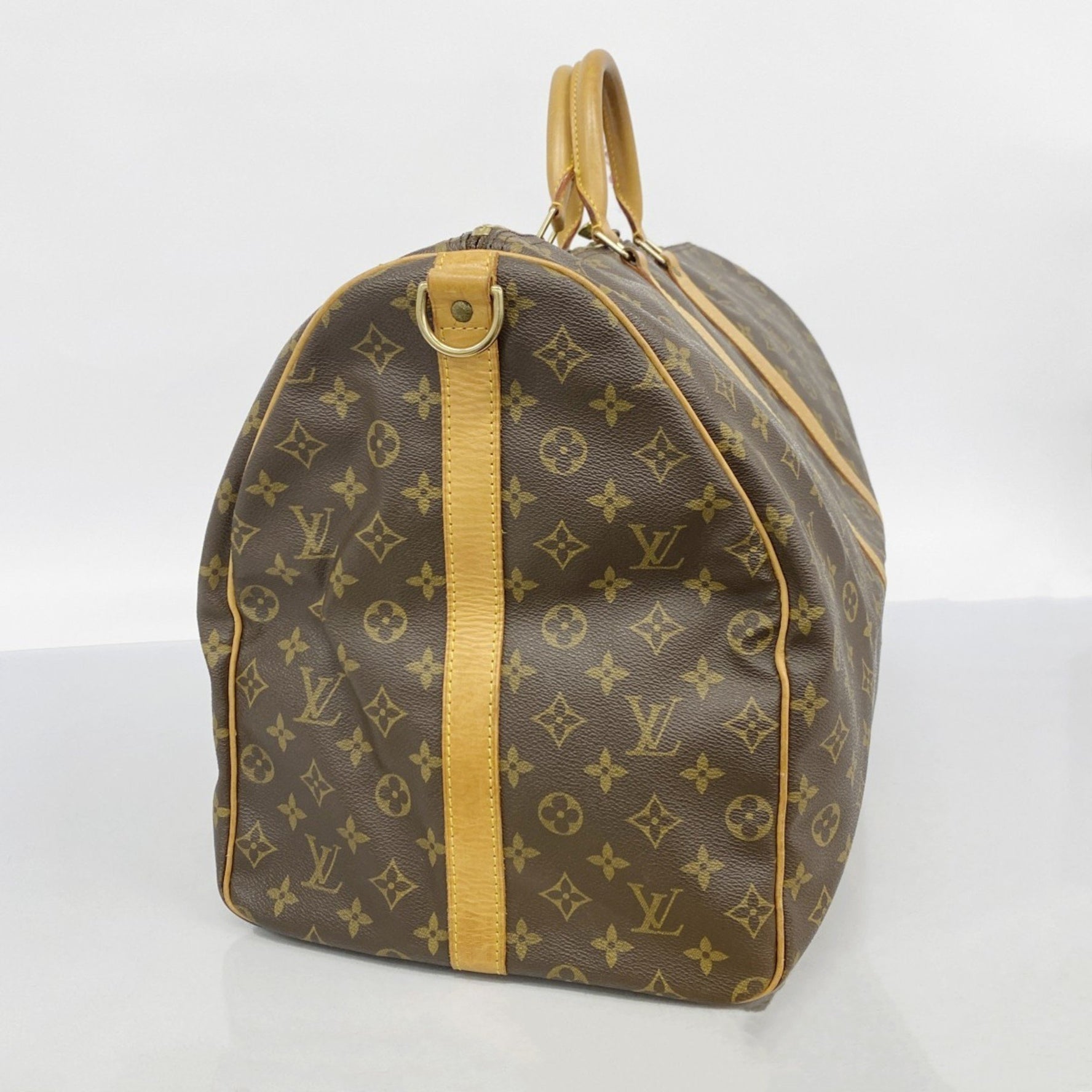 Louis Vuitton Monogram Keepall Bandouliere 60 Boston Bag M41412 Brown Men's and Women's