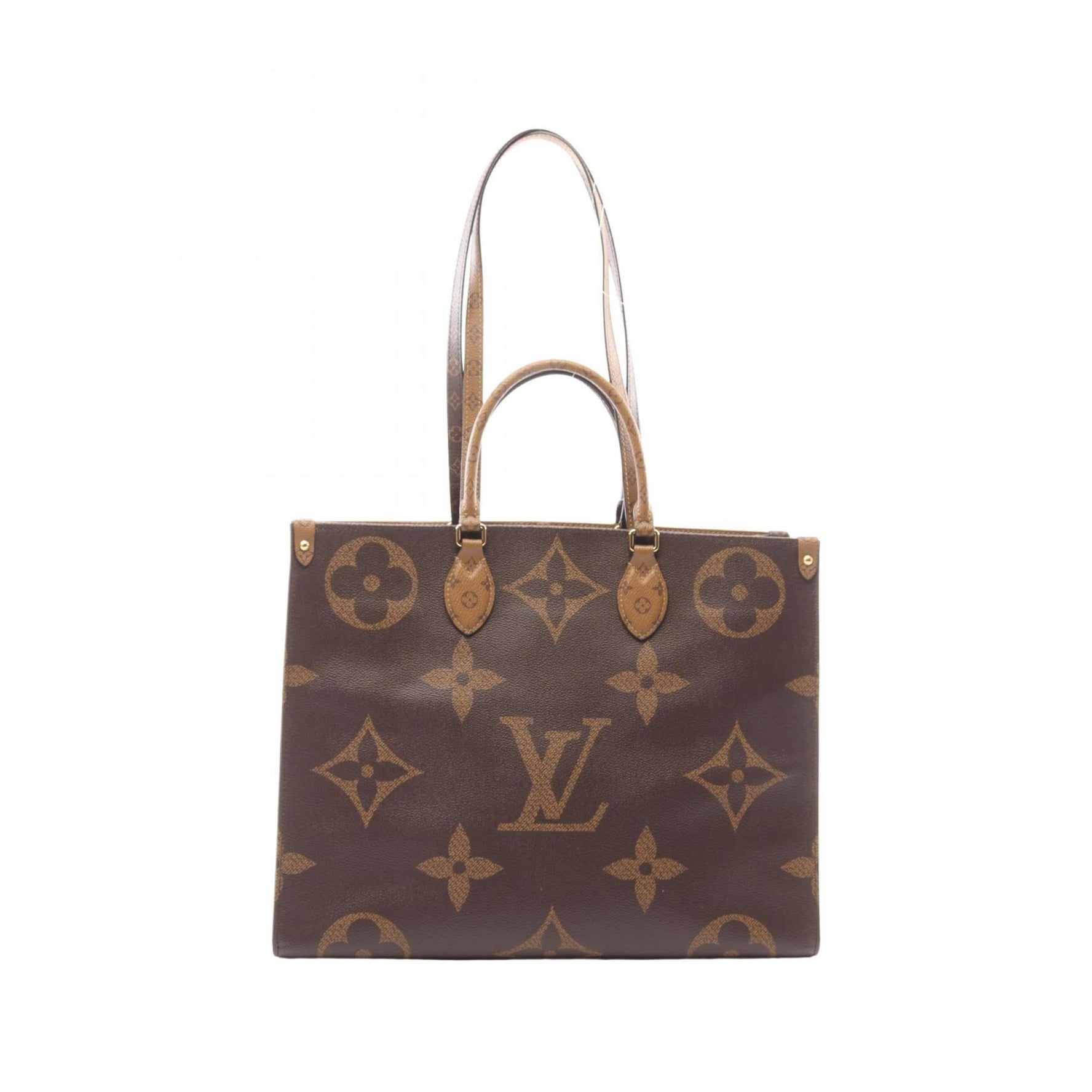 LOUIS VUITTON On the Go GM Monogram Giant Reverse Tote Bag Coated Canvas Brown Beige