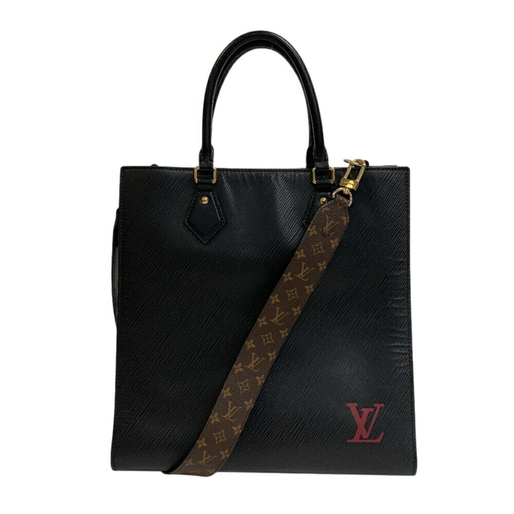 LOUIS VUITTON M58658 Sac Plat PM Tote Bag, 2-Way Epi Leather Handbag, Women's, Black, Unisex