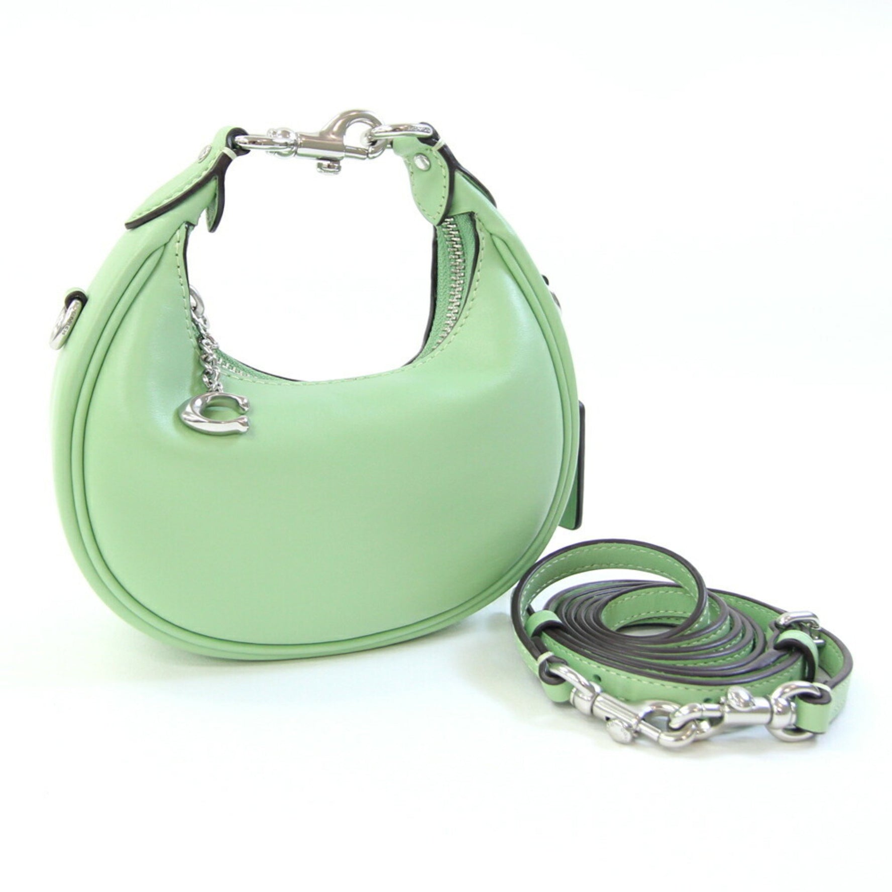 Coach Johnny shoulder bag in light green leather.