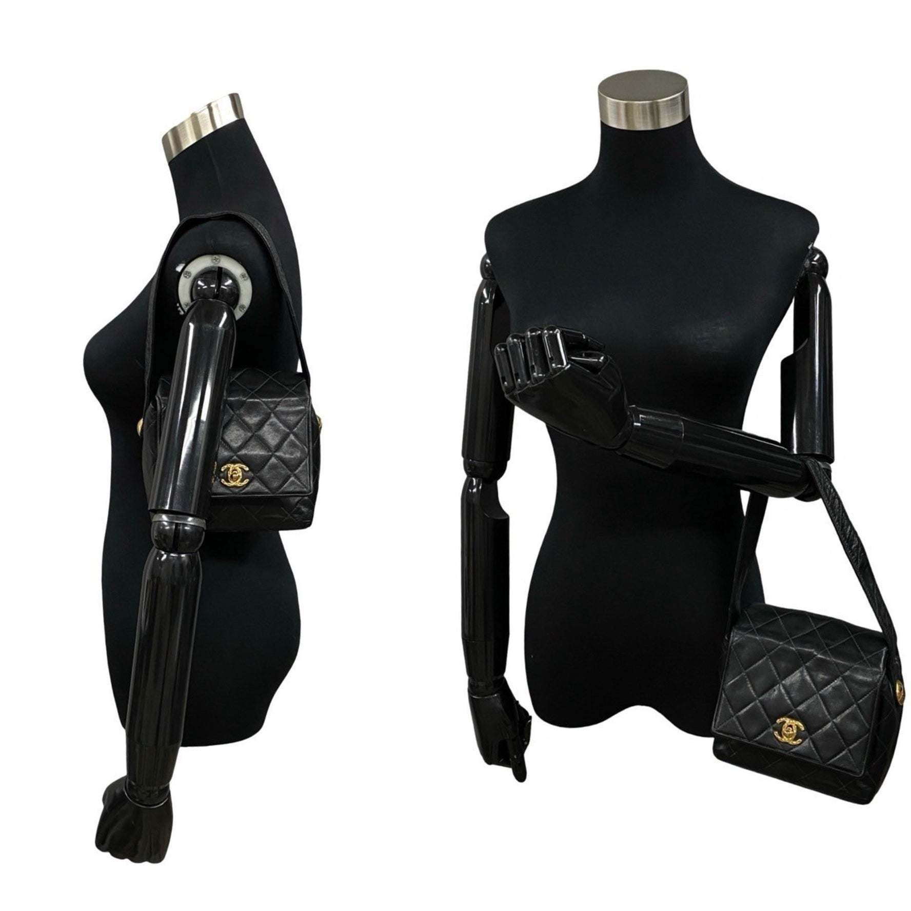 CHANEL Vintage Matelasse Coco Mark Lambskin Mini Handbag/Shoulder Bag