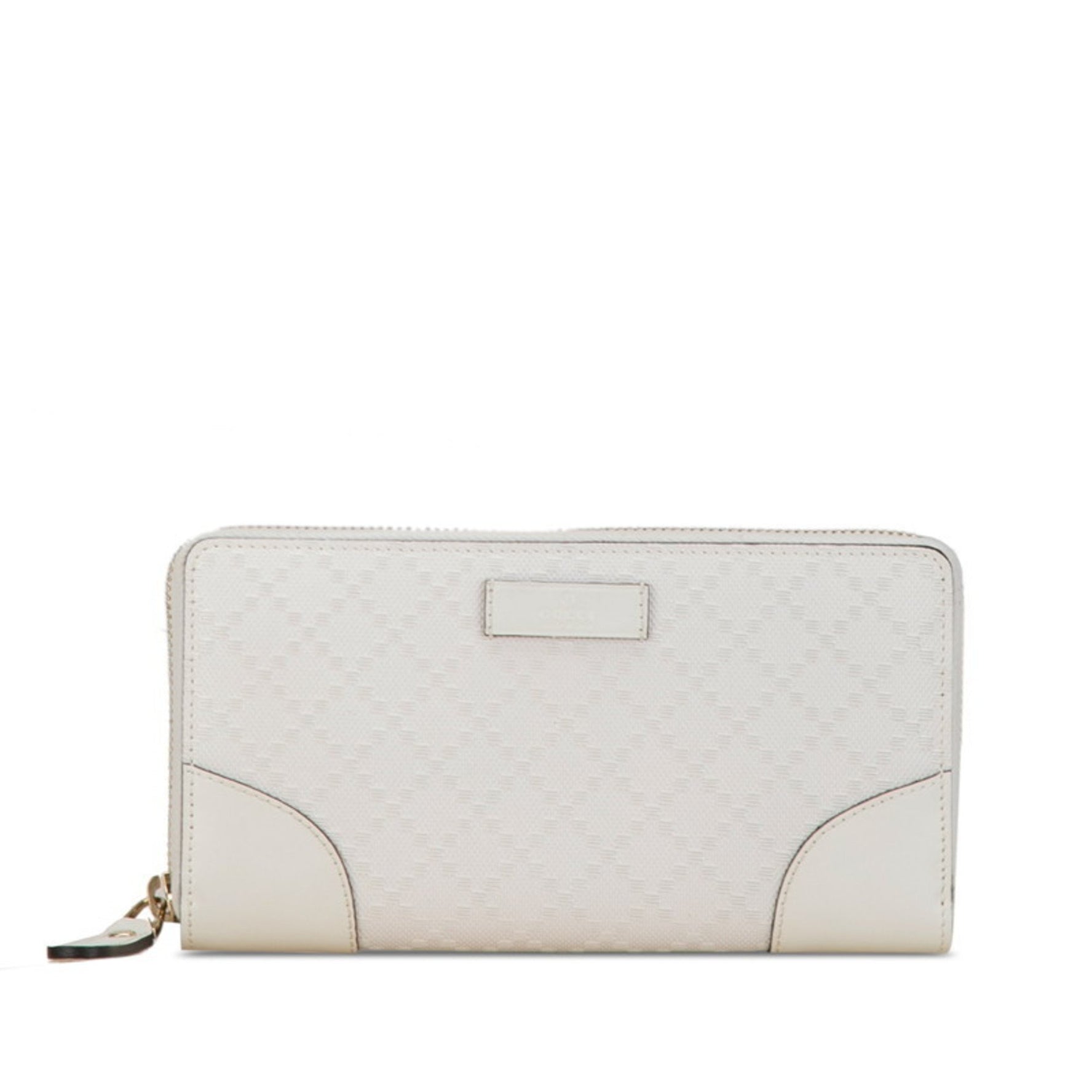 Gucci Diamante Round Long Wallet White PVC Leather Women's GUCCI