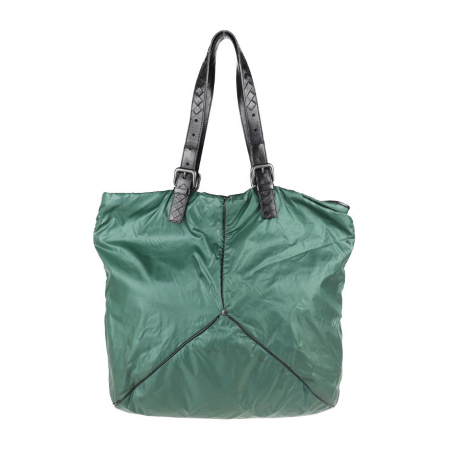 BOTTEGA VENETA Bottega Veneta Shoulder Bag Nylon Leather Green Black Tote Spinnaker