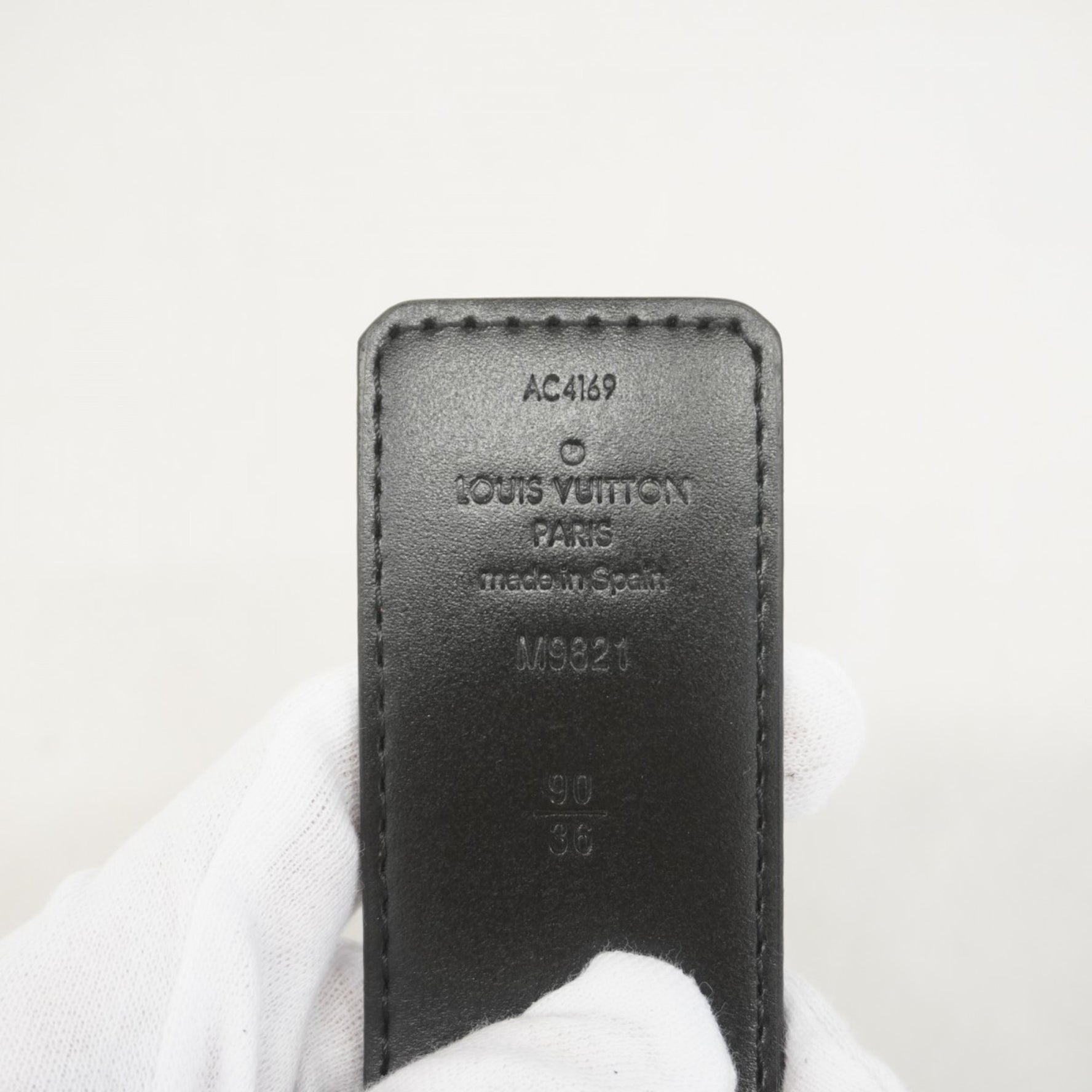 Louis Vuitton Monogram Santur Belt with LV Initials, Black/Brown