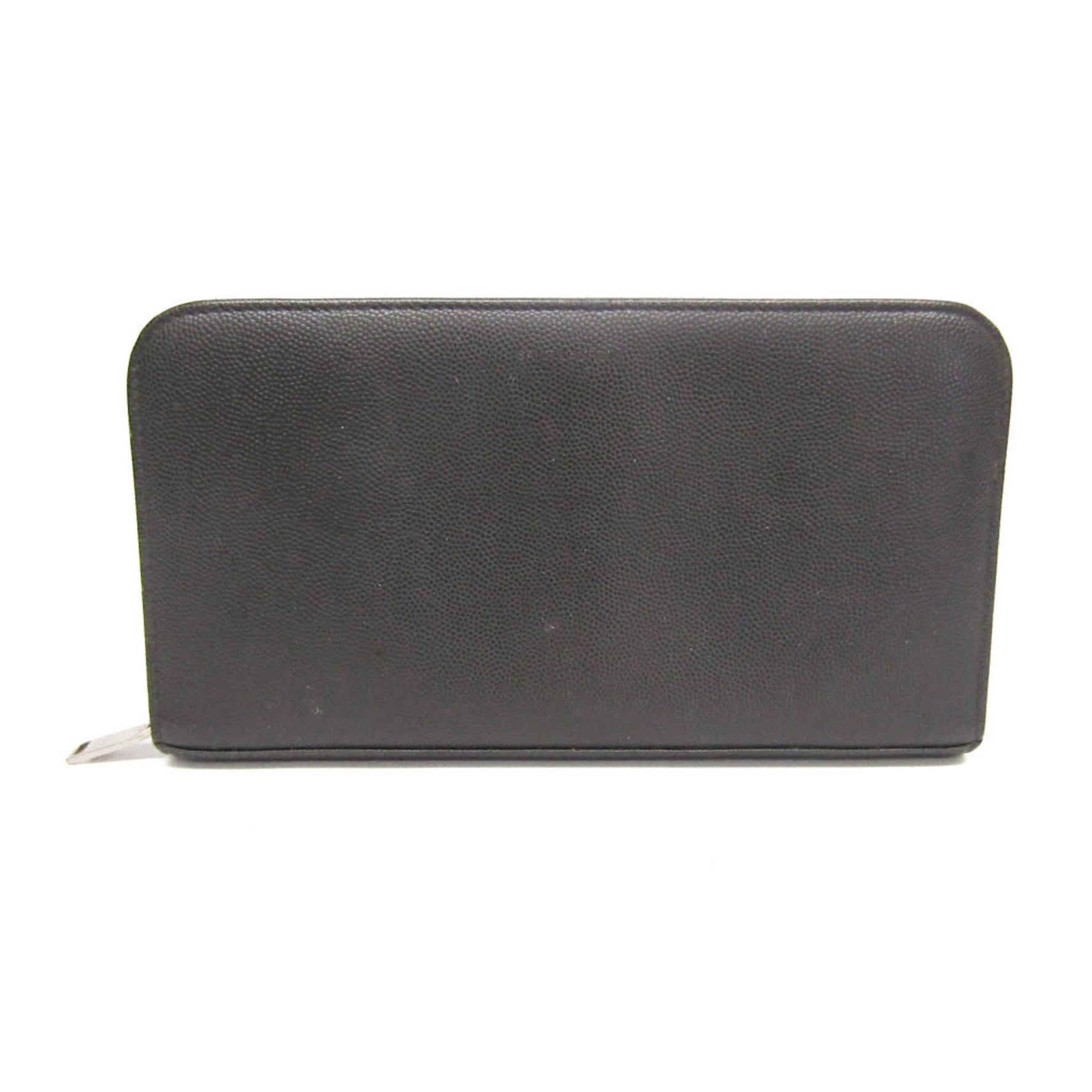 Saint Laurent Classic Round Zip Long Wallet Women,Men  Embossed Leather Long Wallet (bi-fold) Gray