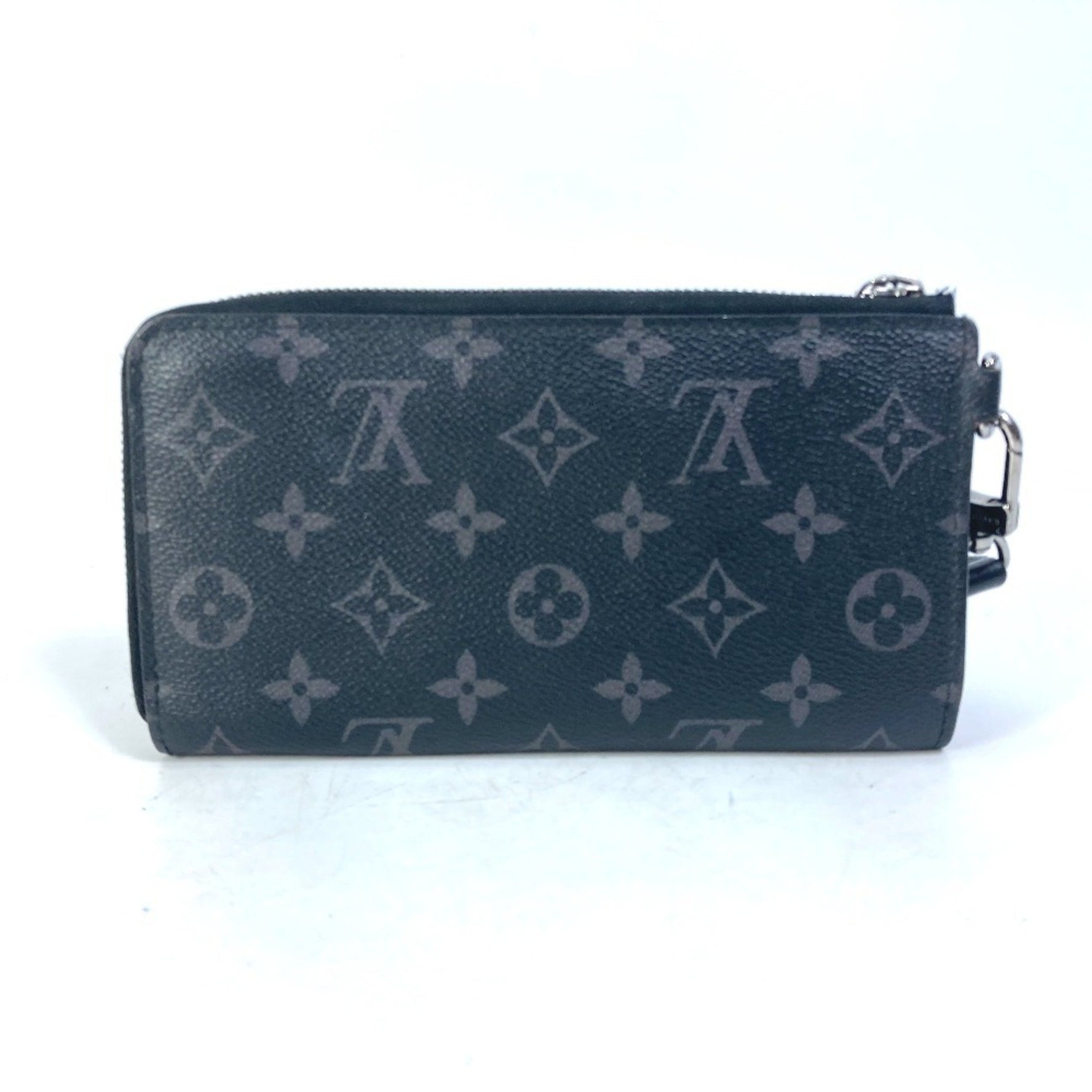 LOUIS VUITTON M80994 Monogram Eclipse Zippy Dragonne Trunk Print Long Wallet in Canvas, Men's, Black