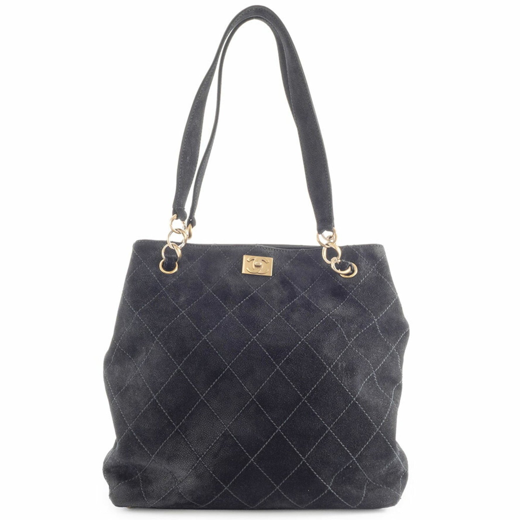 CHANEL Wild Stitch Tote Bag in Nubuck Leather, Shoulder