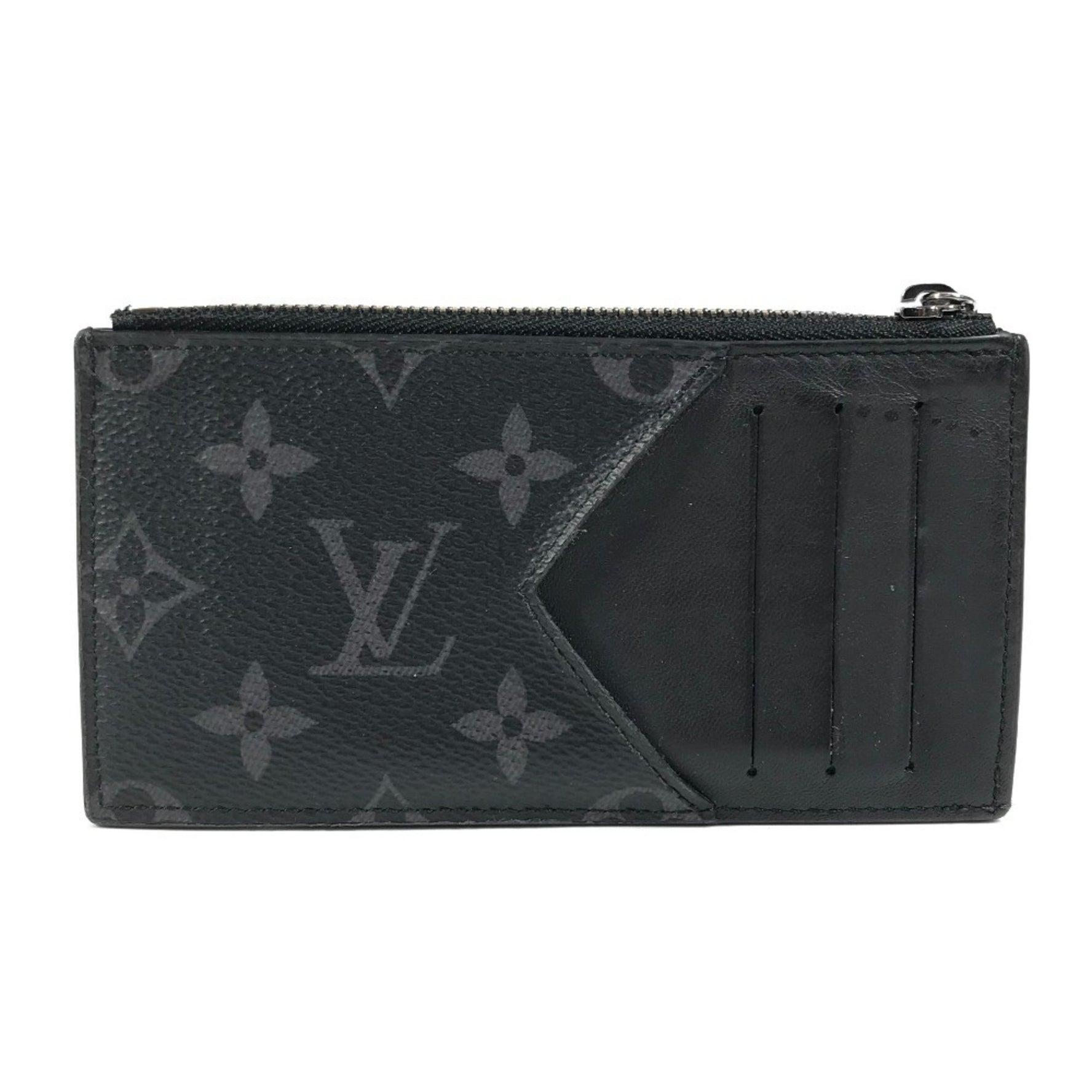LOUIS VUITTON Monogram Eclipse Coin and Card Holder, Business Case, Compact Wallet, Purse, Wallet/Coin Canvas, Men's/Women's, Black