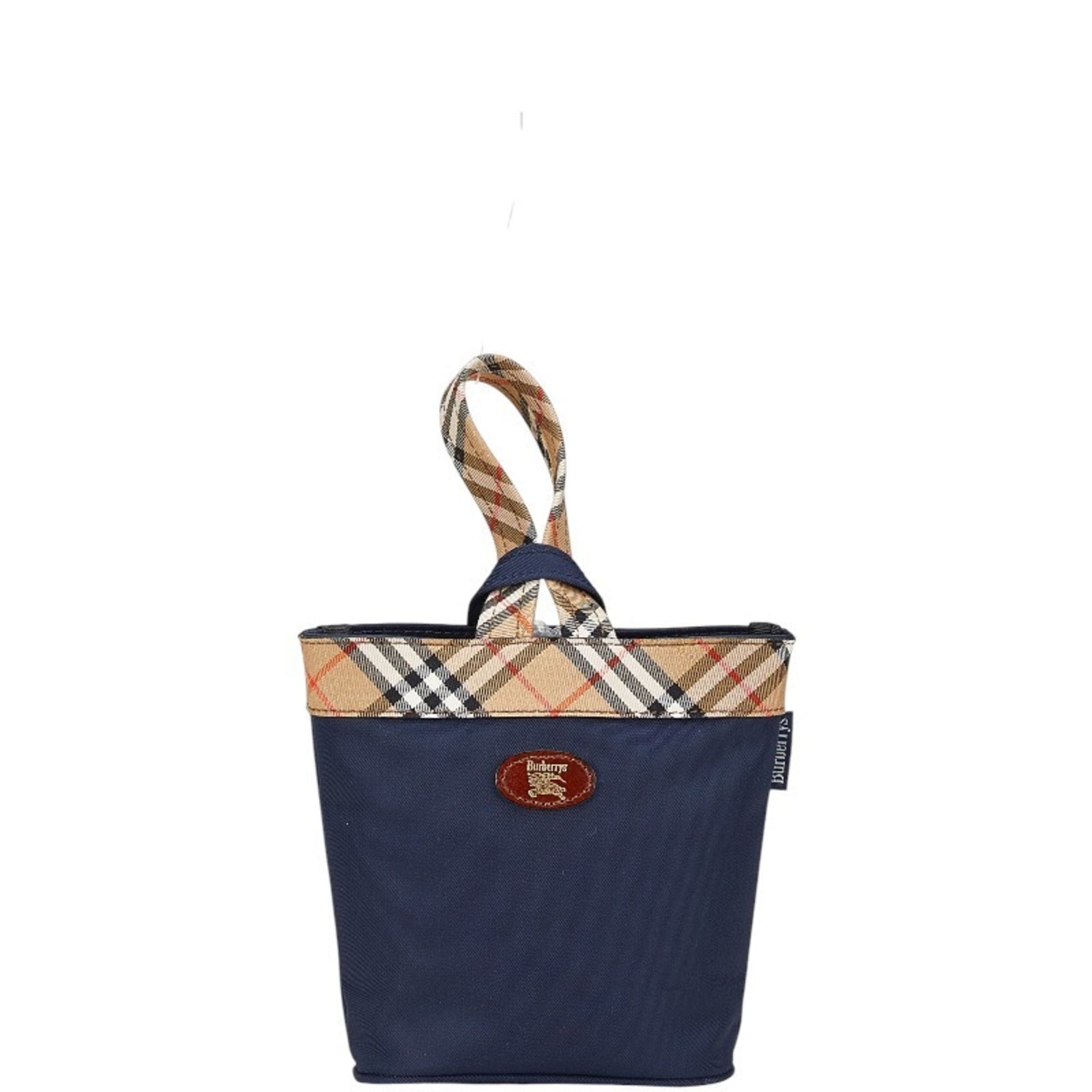 Burberry Nova Check Shadow Horse Pouch Navy Multicolor Nylon Women's BURBERRY