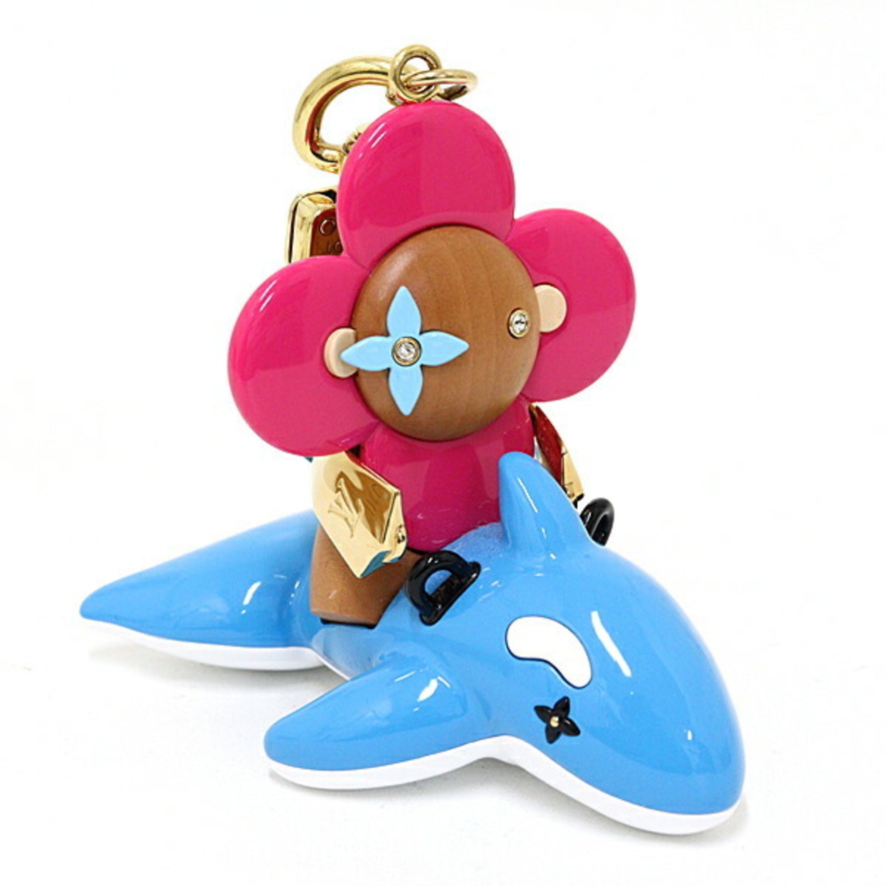 Louis Vuitton LOUIS VUITTON Bag Charm Vivienne Sea Rider Keychain Dolphin Pink Blue