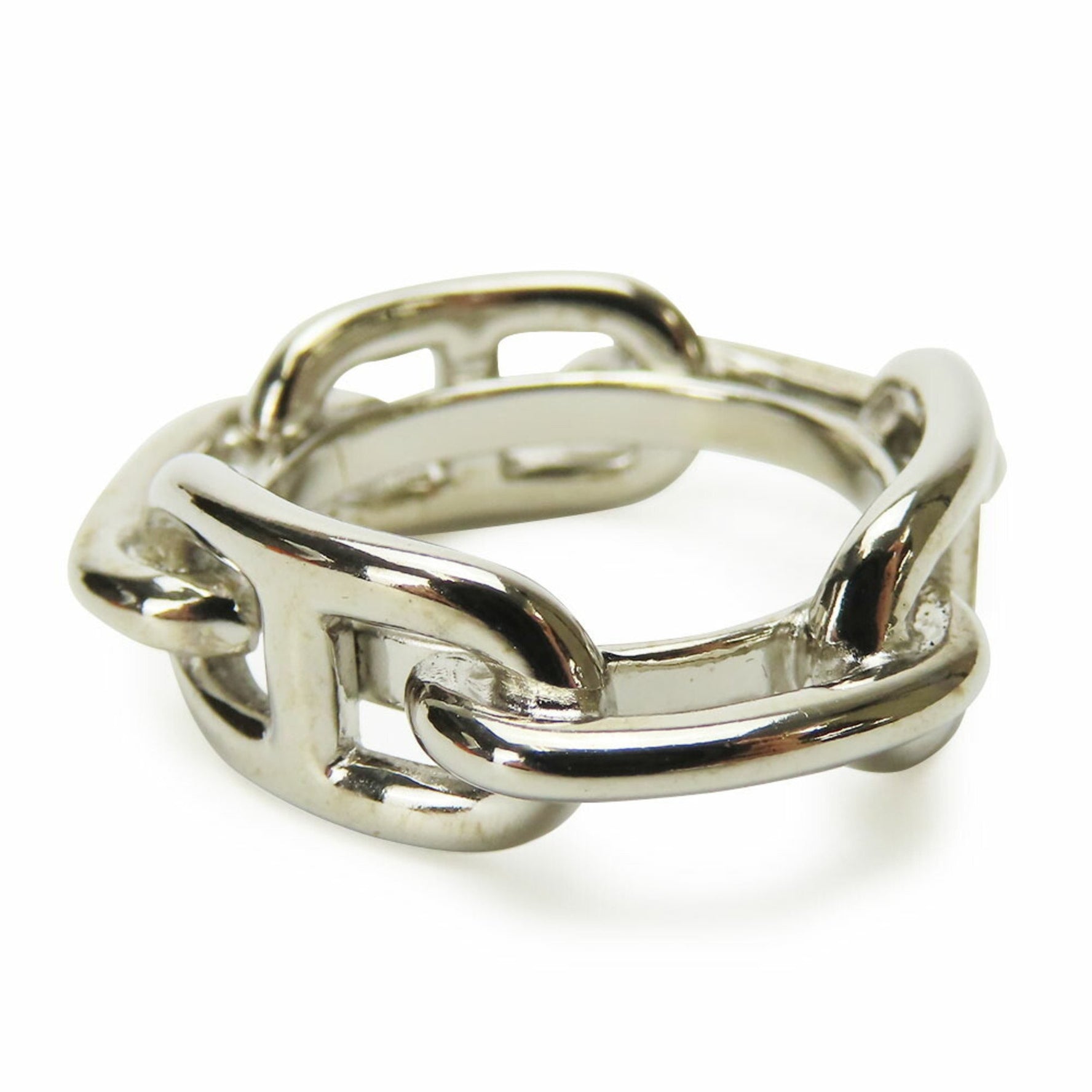 Hermes scarf ring Chaine d'Ancre metal silver accessory for women HERMES
