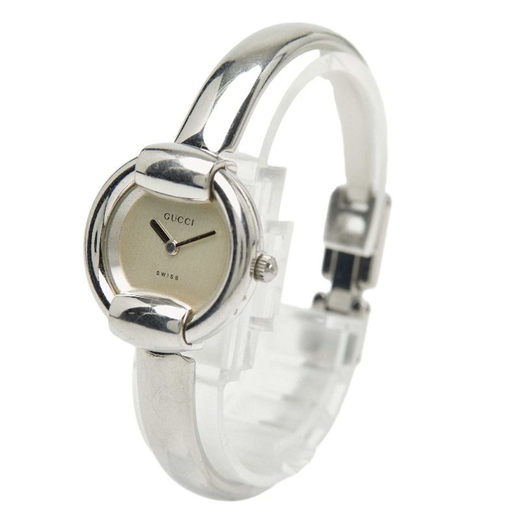 Gucci Bangle Watch, Quartz Movement, Silver Dial, Stainless Steel