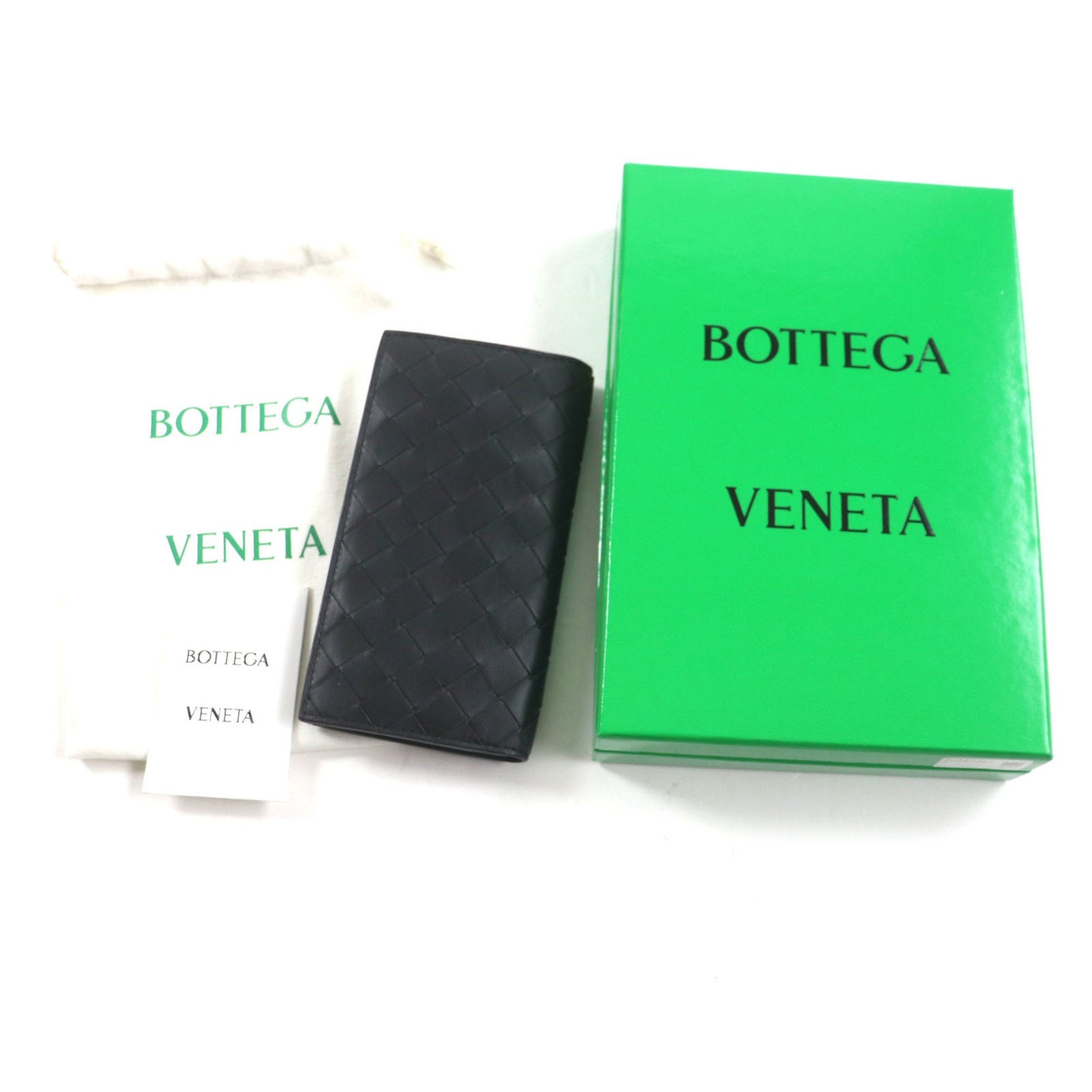 BOTTEGA VENETA Intrecciato Leather Long Wallet, Bifold, Includes Box and Dust Bag, Made in Italy