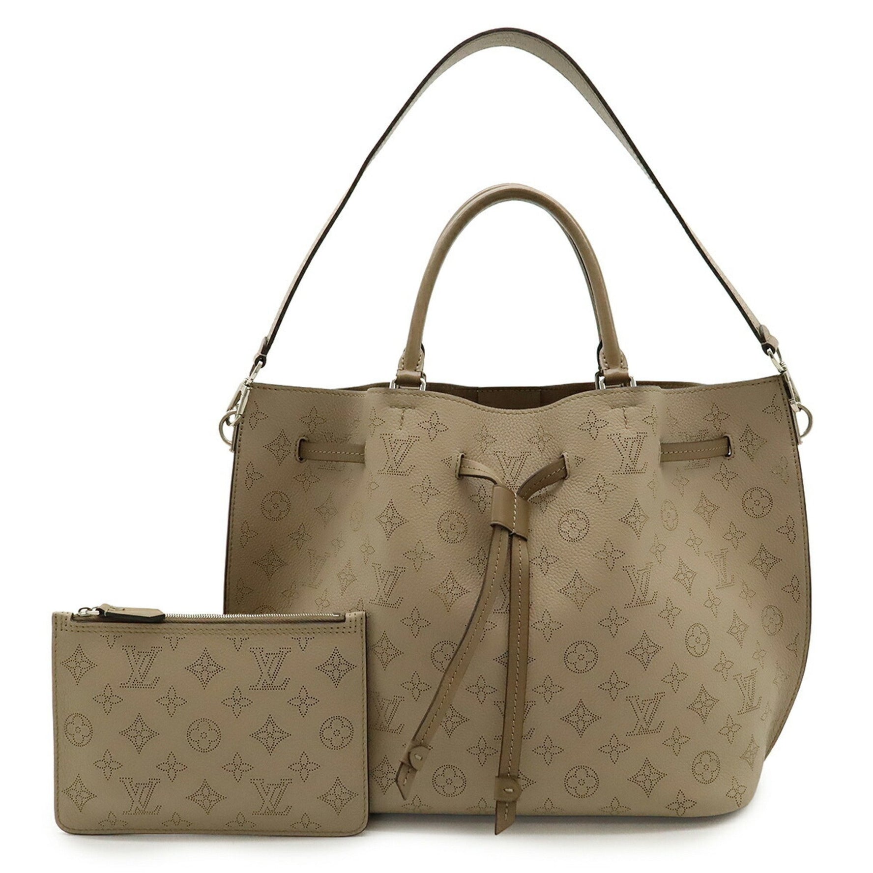 LOUIS VUITTON Monogram Mahina Girolata Tote Bag, Handbag, Shoulder Gale, Greige
