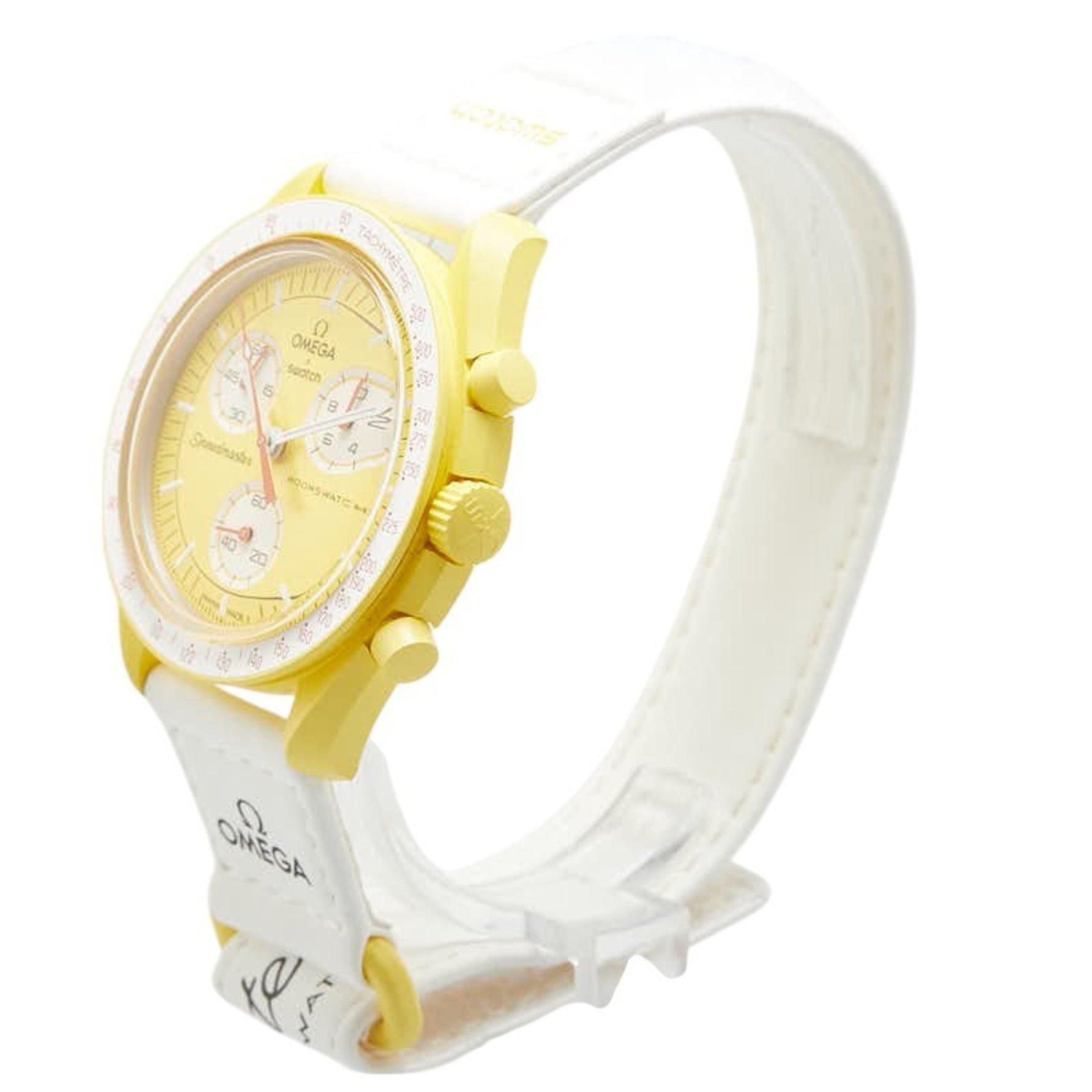 OMEGA x Swatch MoonSwatch Mission to the Sun Watch SO33J100 Quartz Yellow Dial Ceramic Nylon Men's