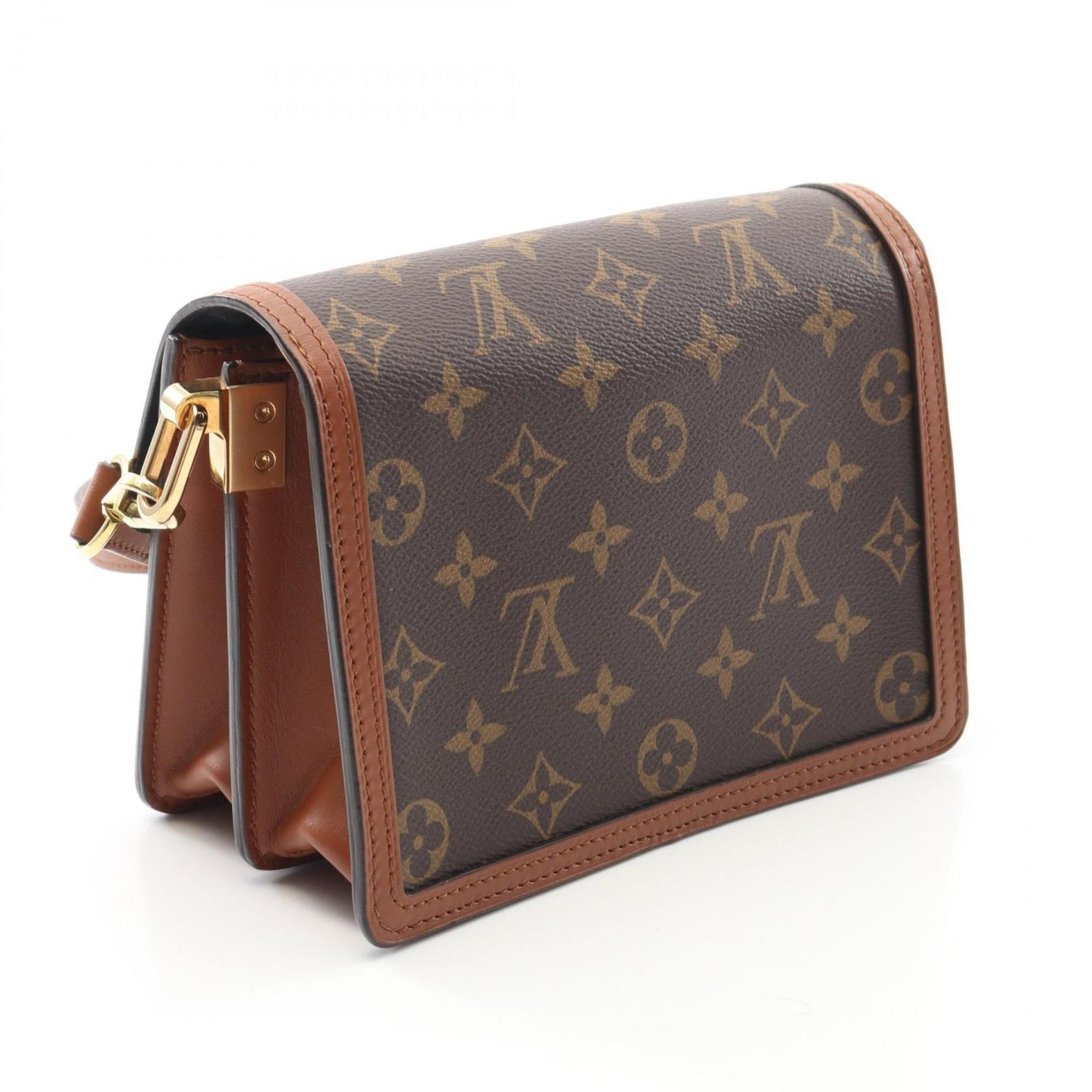 Louis Vuitton Dauphine Mini Shoulder Bag, Coated Canvas and Leather, Monogram Reverse, Brown Beige