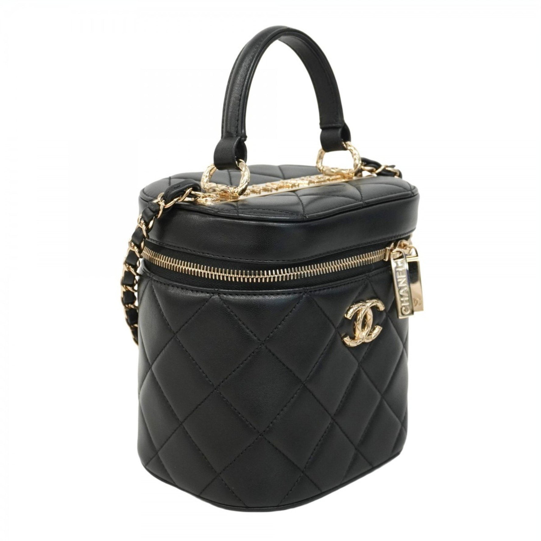 Chanel Matelasse Vanity Bag with Chain Shoulder in Lambskin
