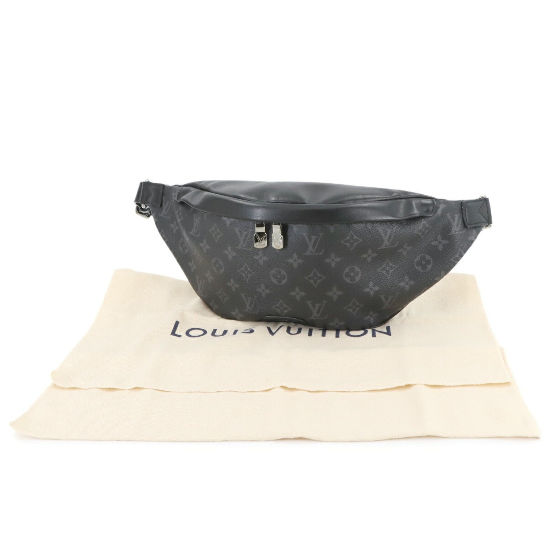 Louis Vuitton Monogram Eclipse Discovery Bumbag in Black and Grey (M44336)